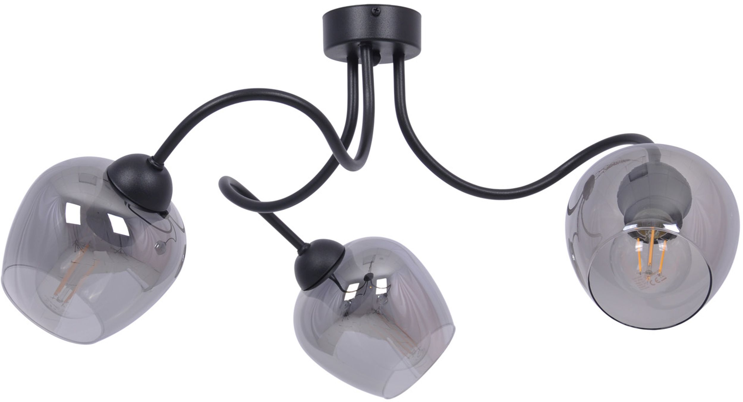 Kaja Sara plafonnier 3x60 W noir-graphite K-5195