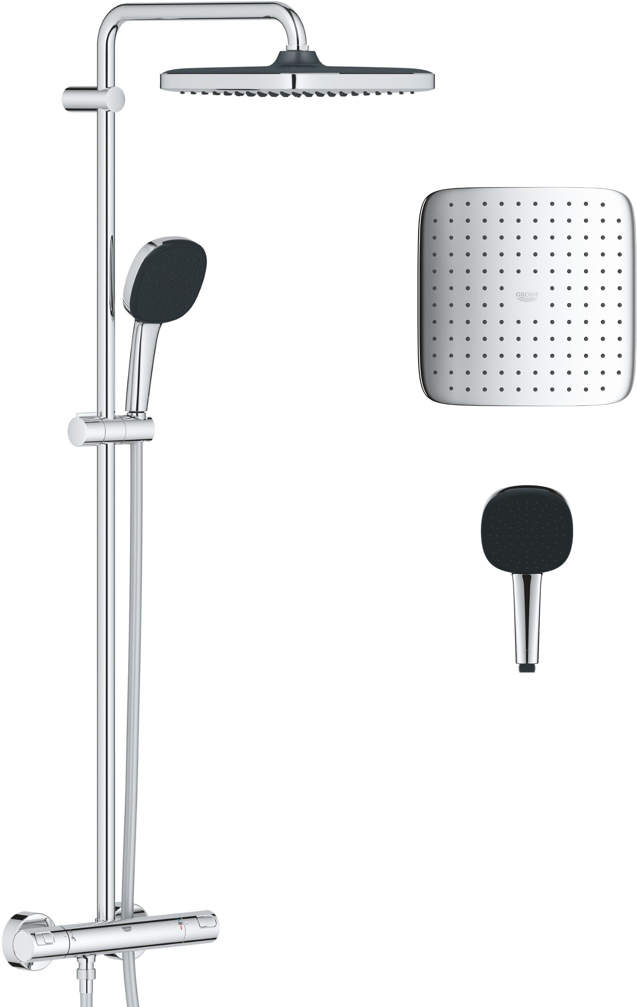 Grohe Vitalio Comfort ensemble de douche mural avec thermostat oui StarLight Chrome 26696001