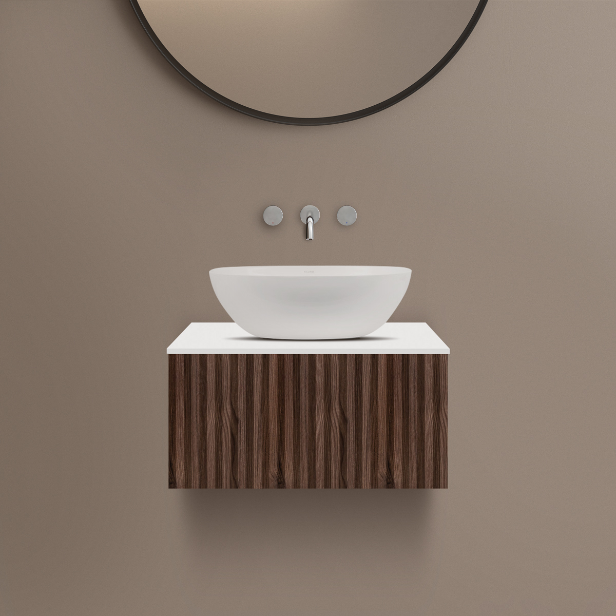 Set armoire Ksuro 02 50002060, plan de travail suspendu Ksuro 02 53002000