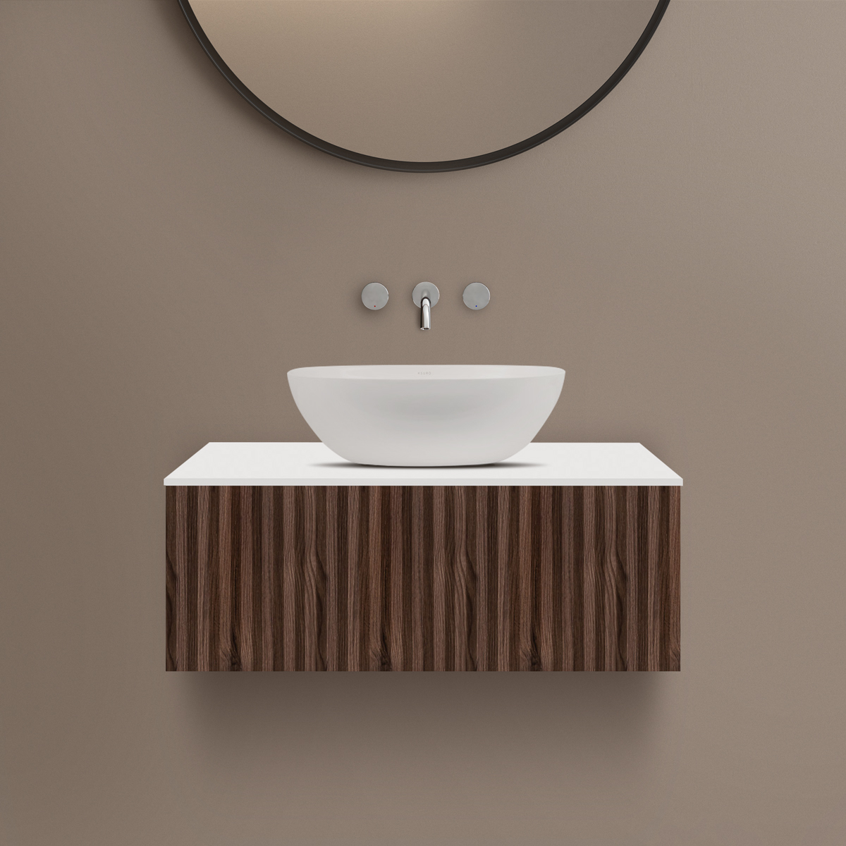 Set armoire Ksuro 02 50003060, plan de travail suspendu Ksuro 02 53003000