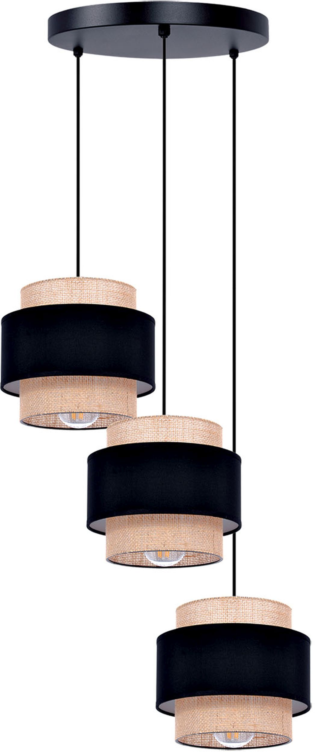 Kaja Gato lampe suspendue 3x40 W noir-beige K-5232