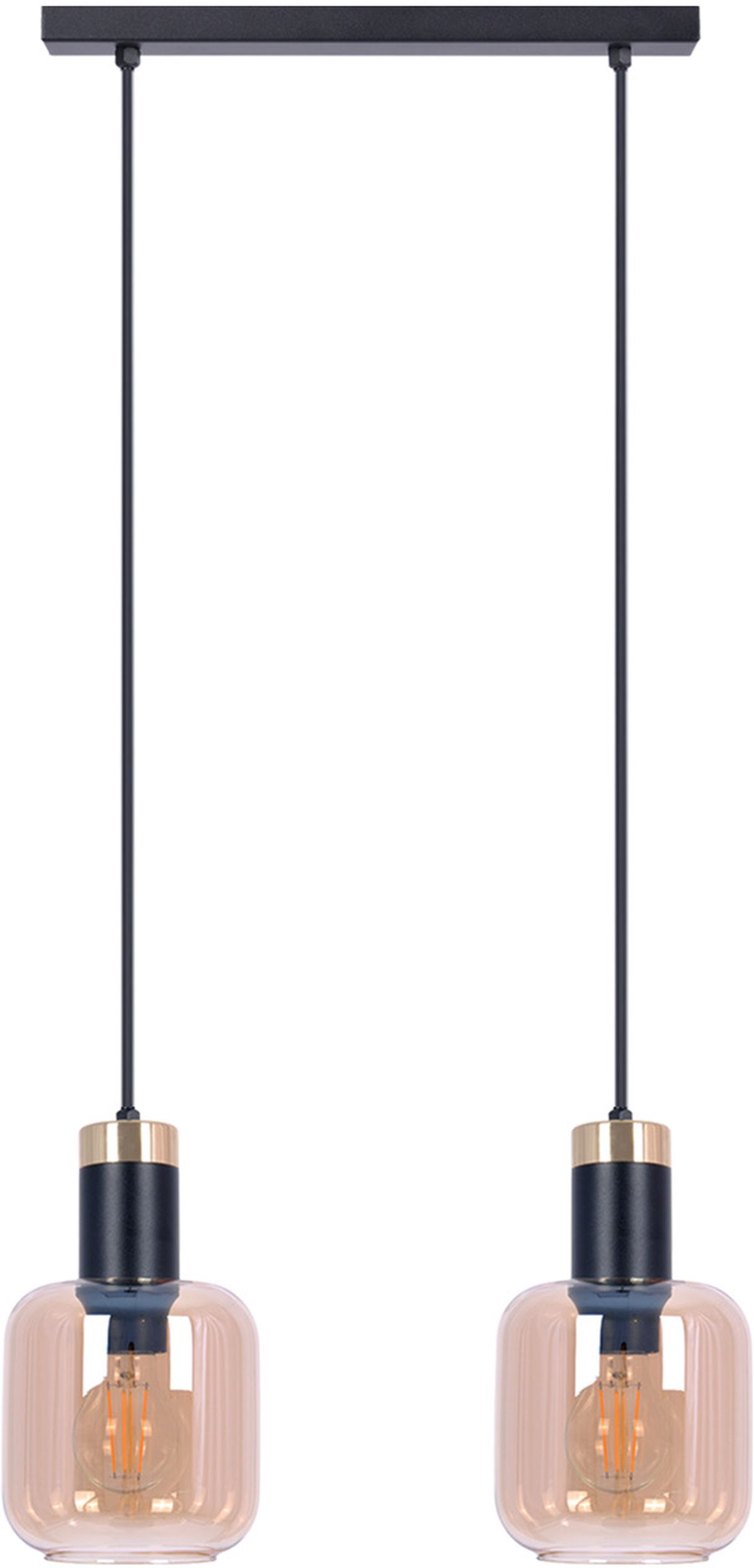 Kaja Doka lampe suspendue 2x40 W noir-doré-ambre K-5266