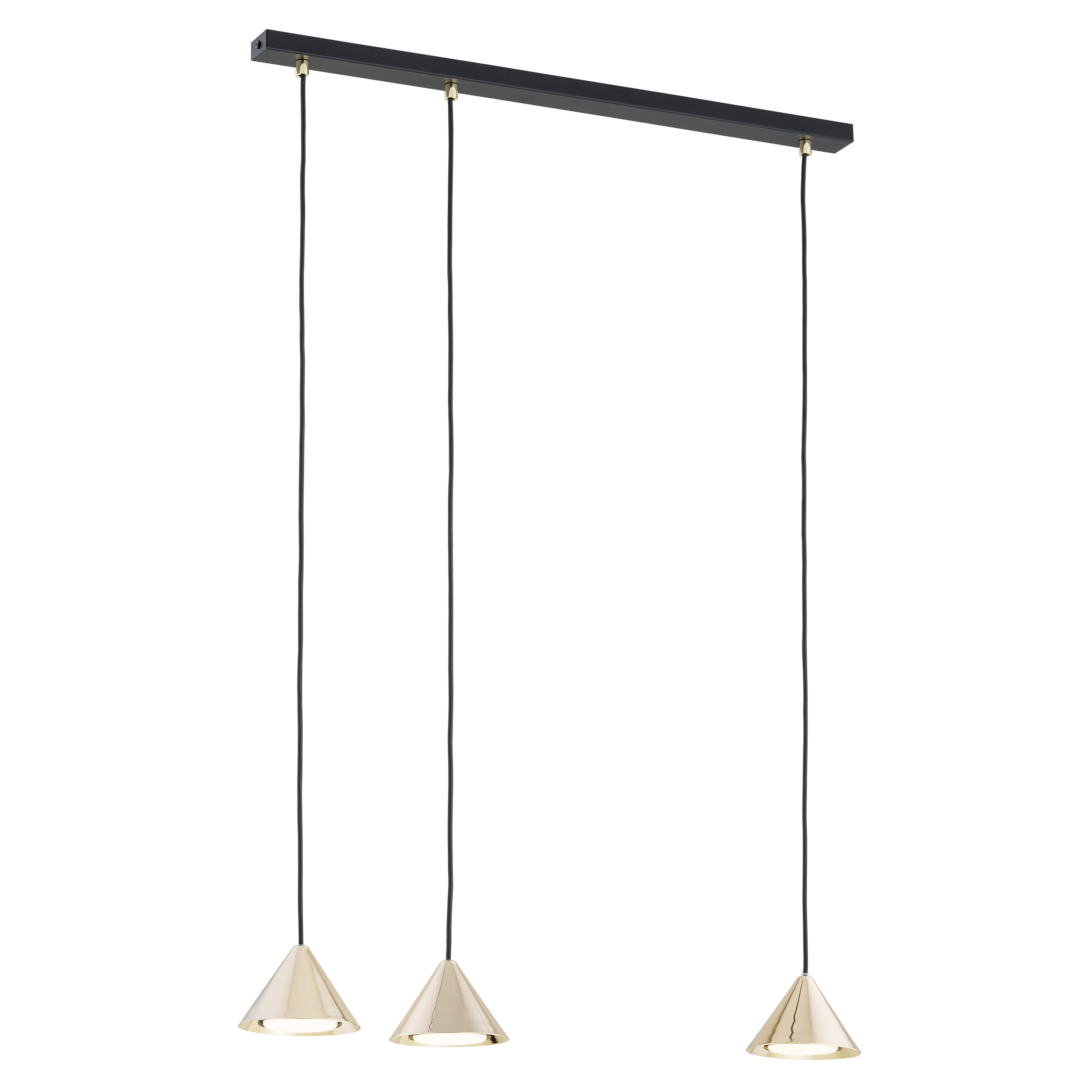 Emibig Elit lampe suspendue 3x12 W noir-doré 1329/3