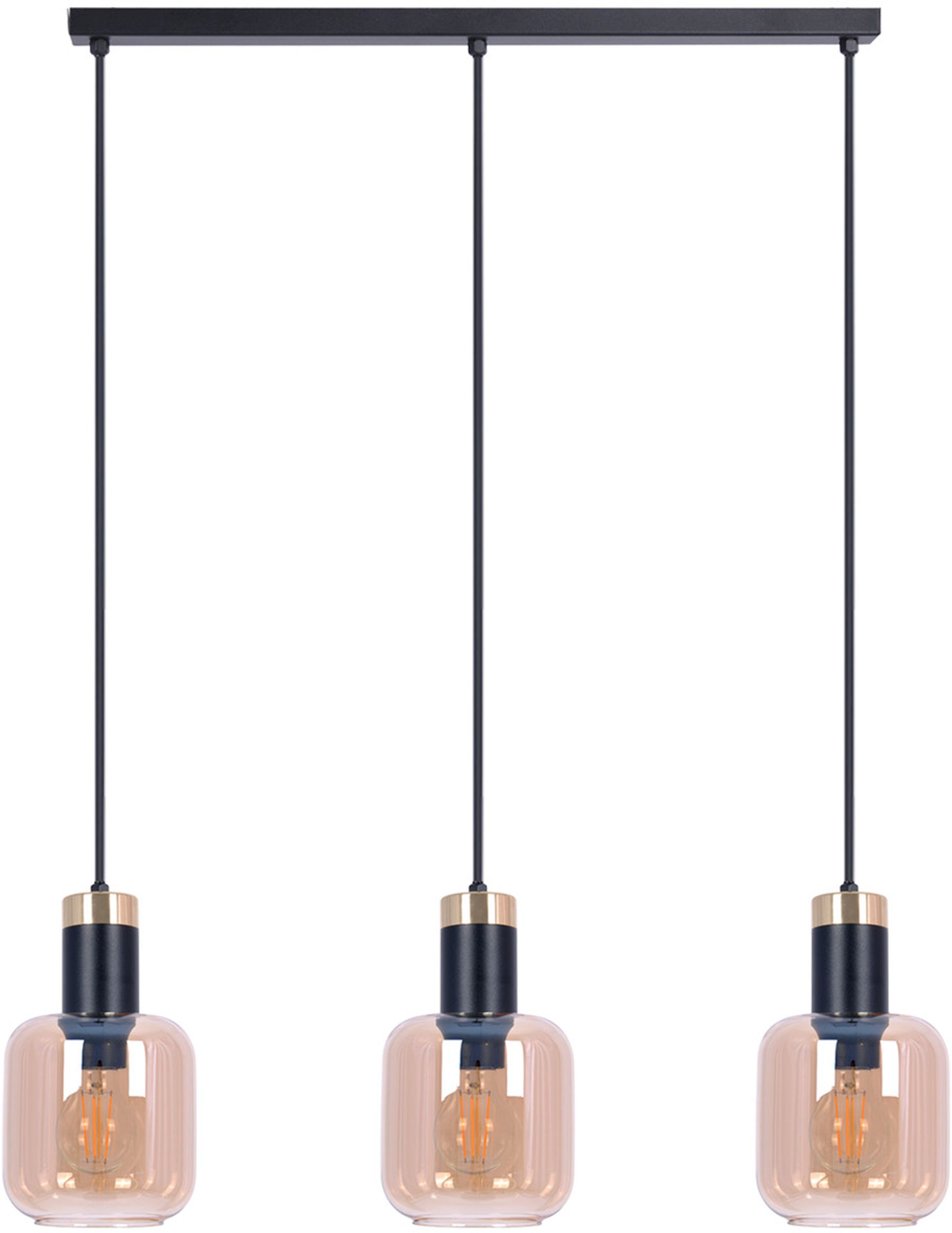 Kaja Doka lampe suspendue 3x40 W noir-doré-ambre K-5268