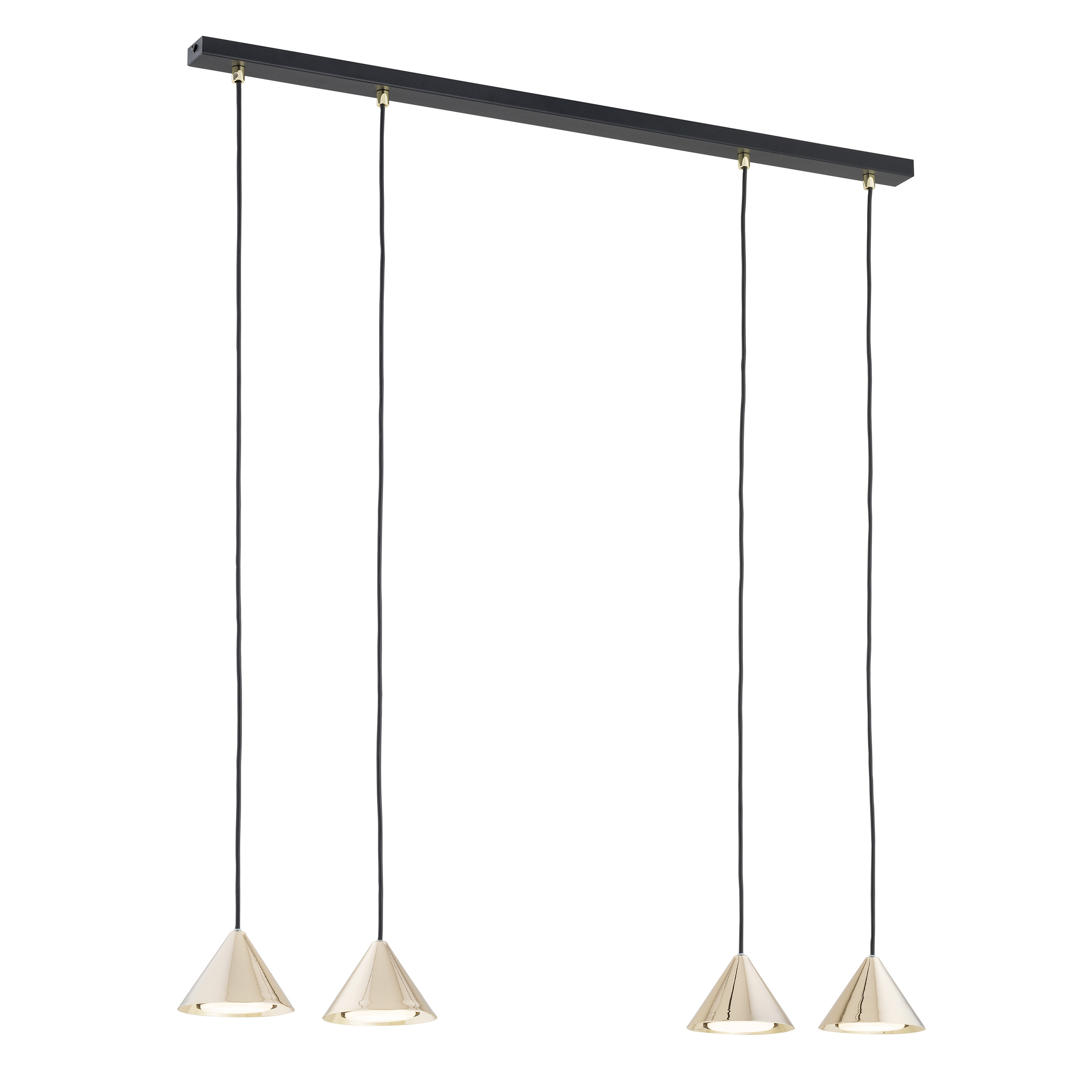 Emibig Elit lampe suspendue 4x12 W noir-doré 1329/4