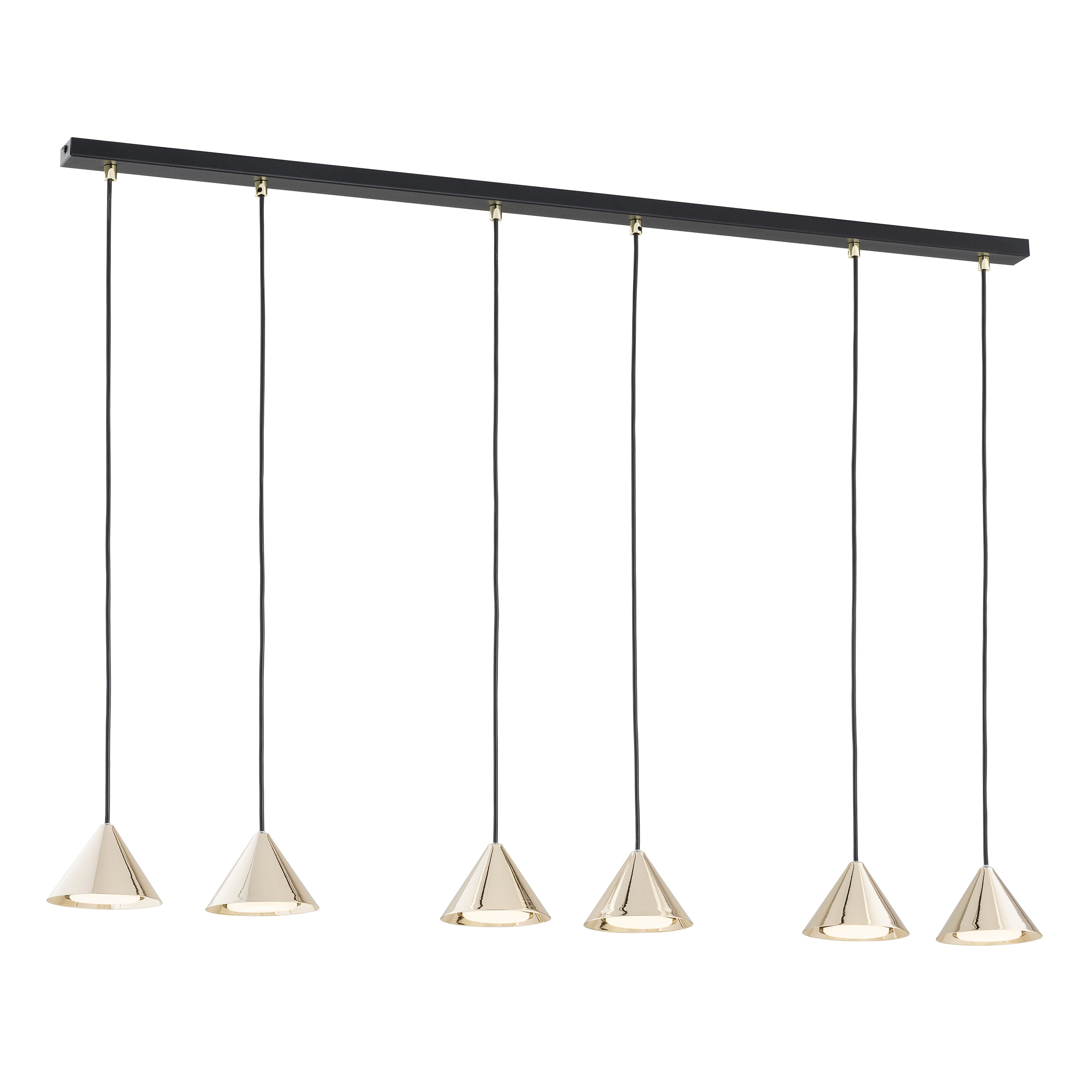 Emibig Elit lampe suspendue 6x12 W noir-doré 1329/6