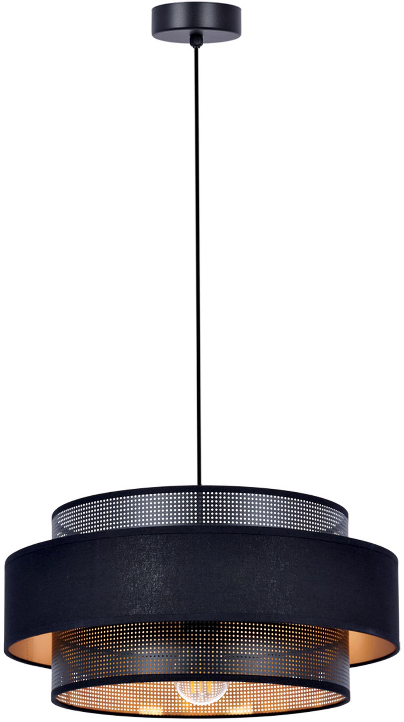 Kaja Amos lampe suspendue 1x40 W noir-doré K-5281