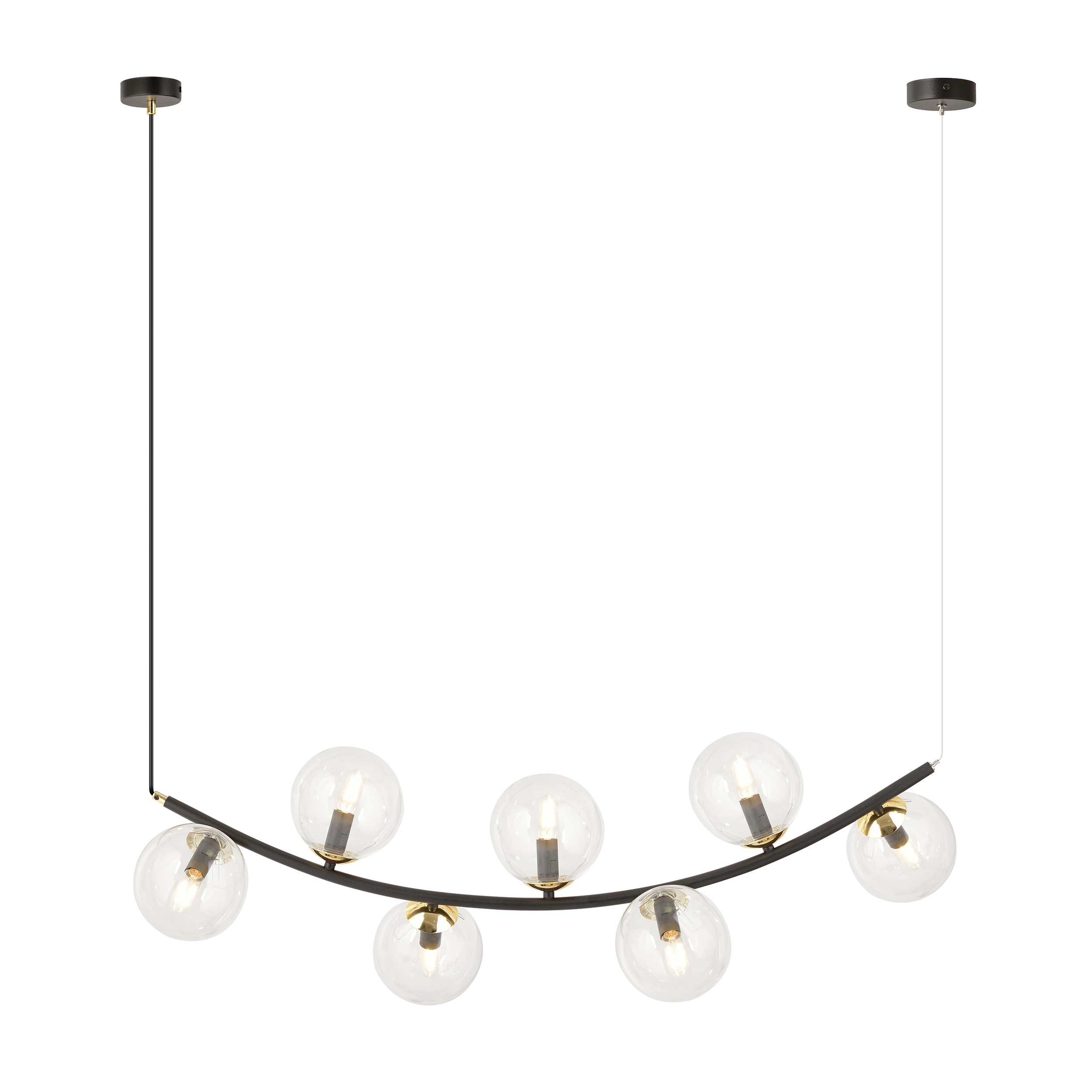 Emibig Ritz lampe suspendue x10 W noir-doré 1296/7