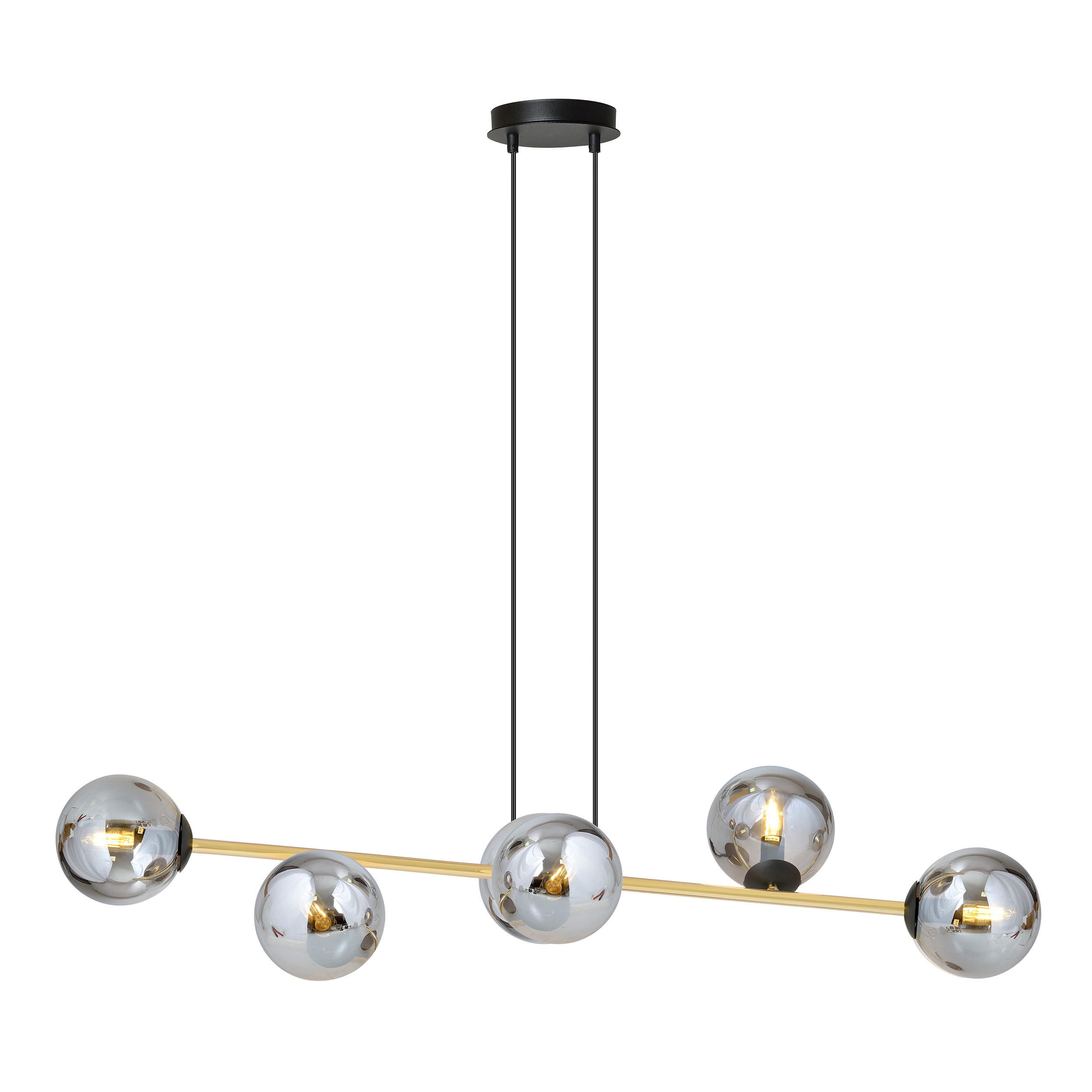 Emibig Gravity lampe suspendue 6x10 W noir-doré 1237/6
