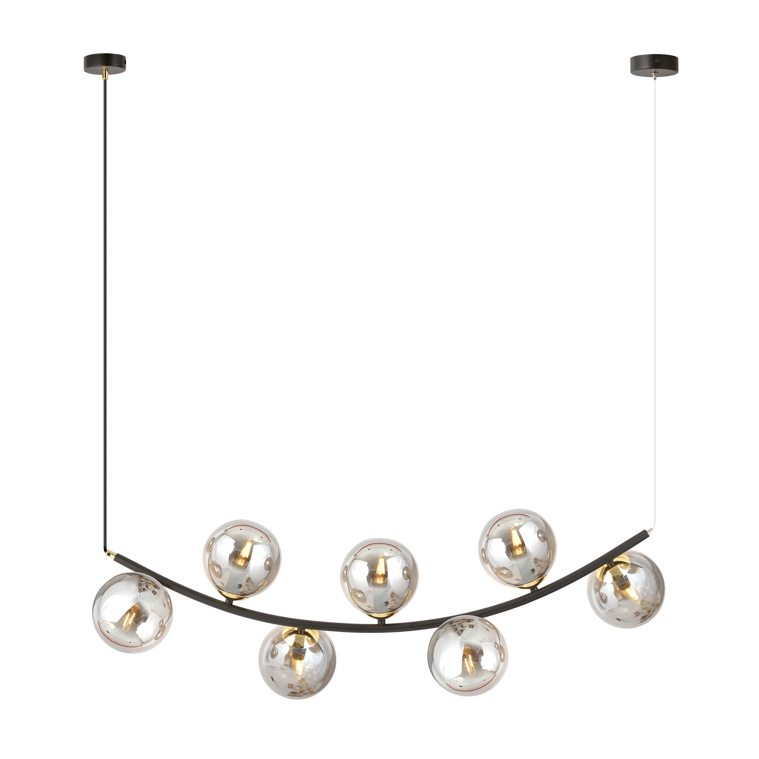 Emibig Ritz lampe suspendue x10 W noir-doré 1297/7