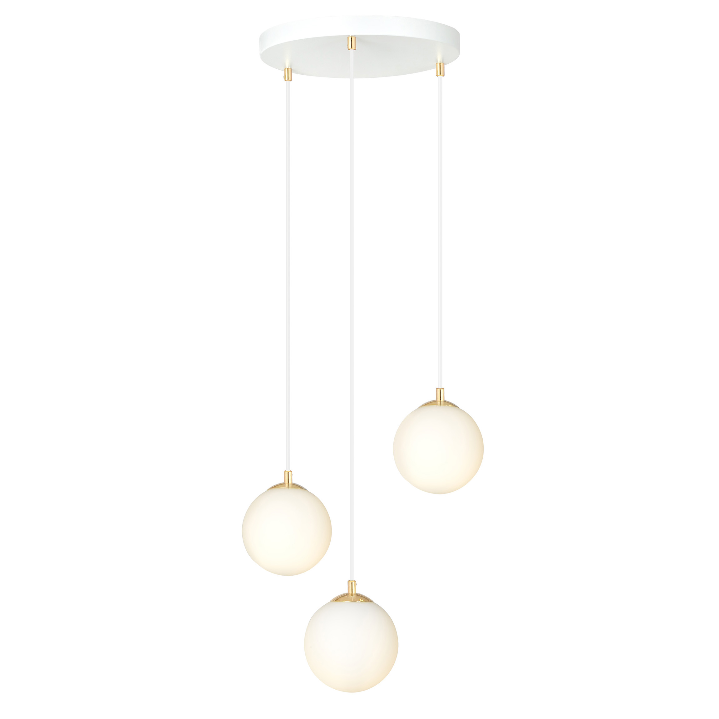 Emibig Royal lampe suspendue 3x10 W blanc-doré 1244/3