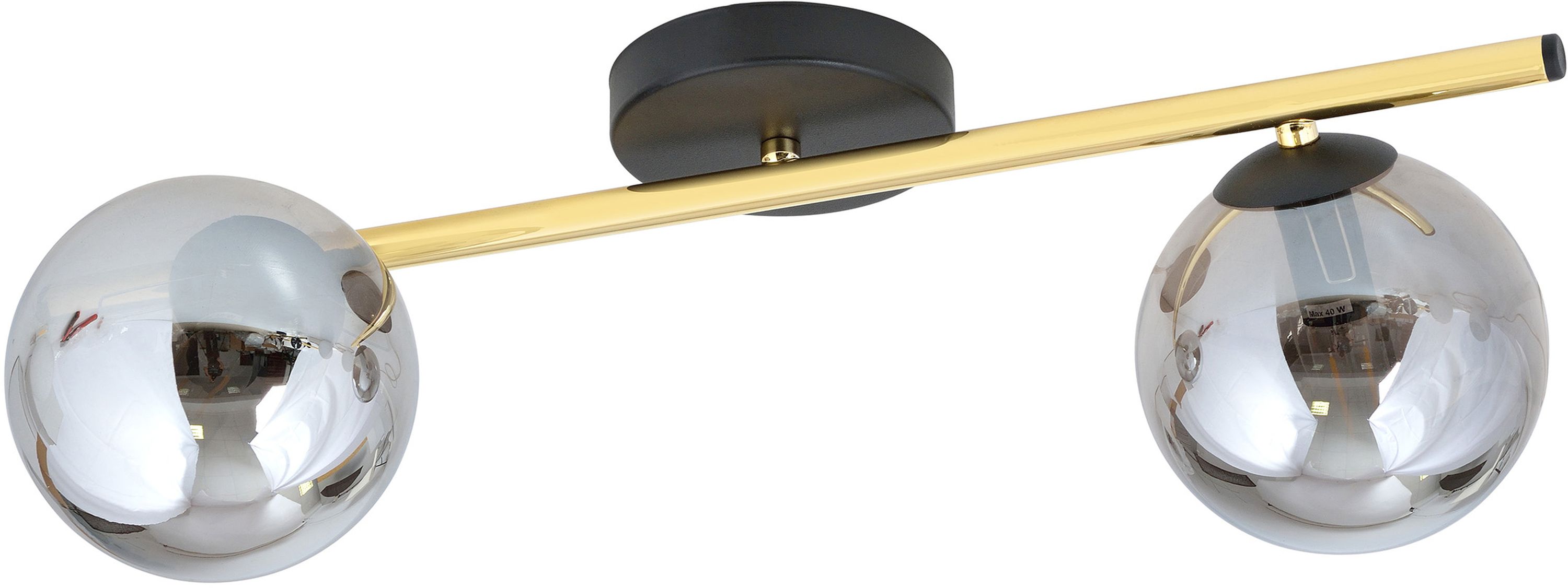 Emibig Splendi plafonnier 2x10 W noir-doré-graphite 1246/2