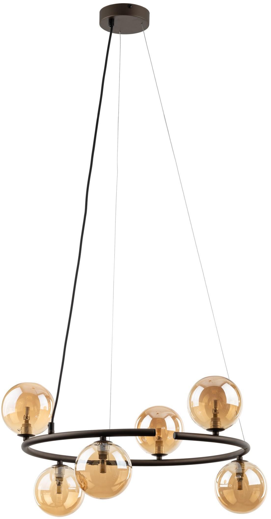 TK Lighting Anabelle lampe suspendue 6x6 W marron-ambre 6571