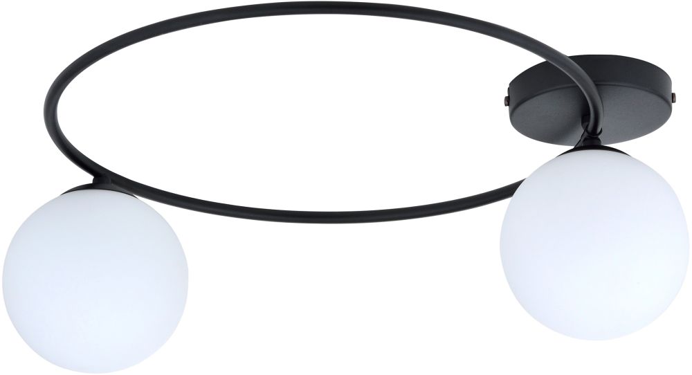 Emibig Sopra plafonnier 2x10 W noir-laiteux 1257/2