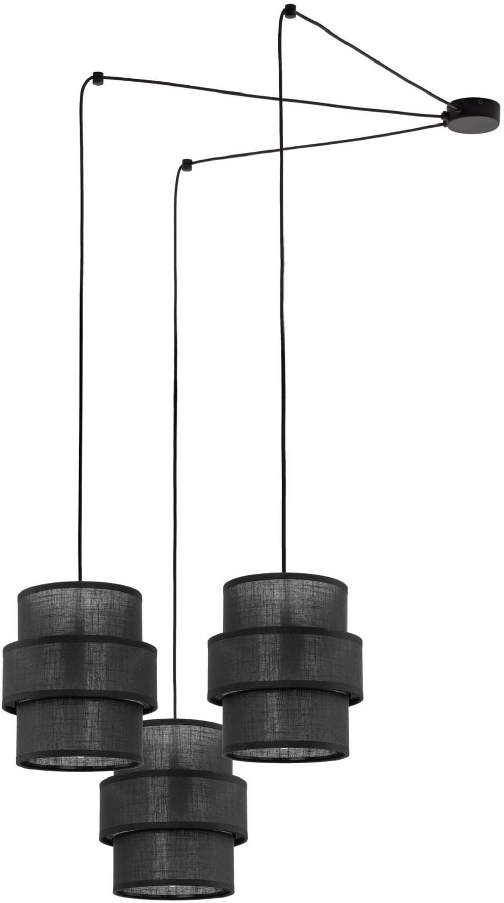 TK Lighting Calisto lampe suspendue 3x15 W noir 5976