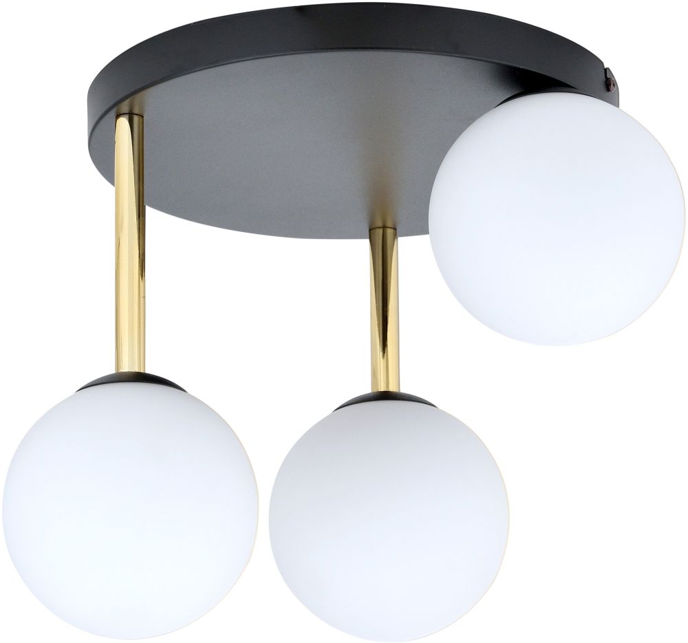 Emibig Dolce plafonnier 3x10 W noir-laiteux 1260/3