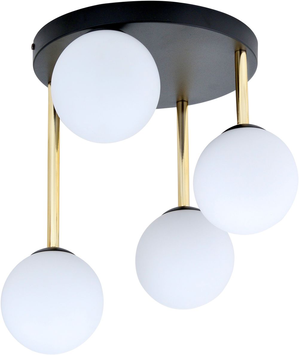 Emibig Dolce plafonnier 4x10 W noir-laiteux 1260/4