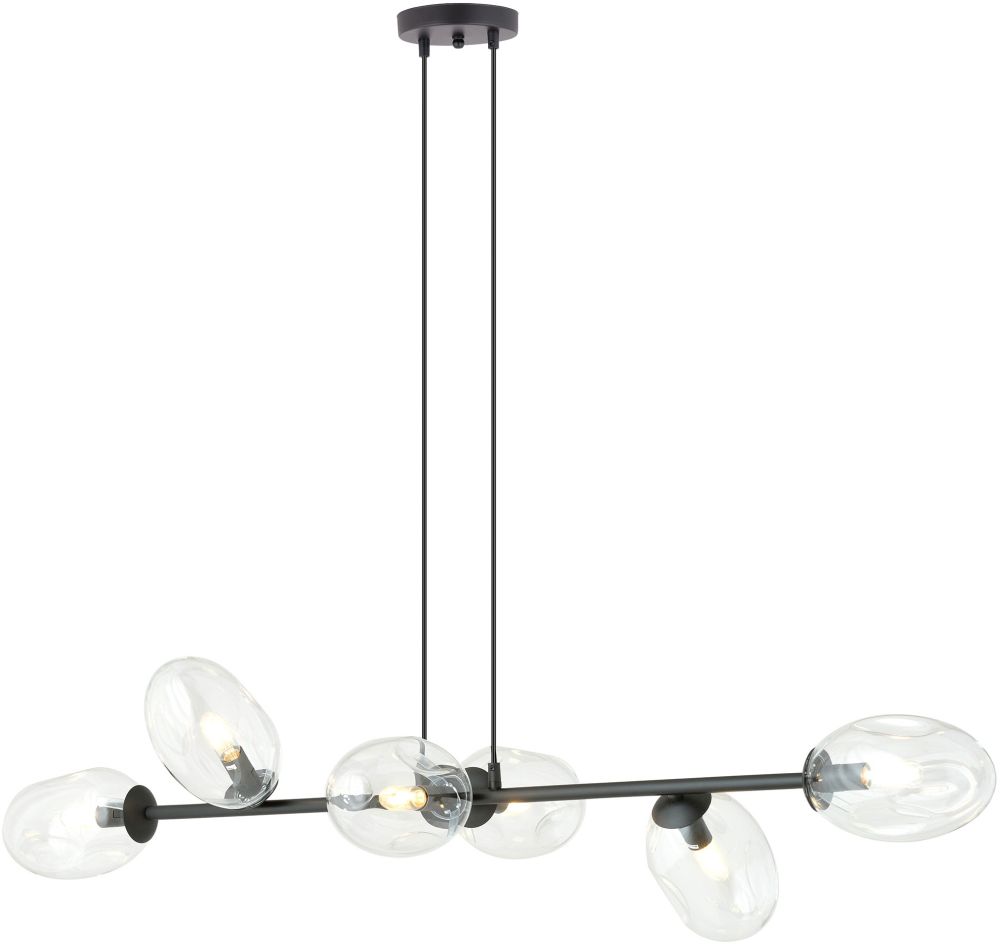 Emibig Pandora lampe suspendue 6x10 W noir-transparent 1262/6