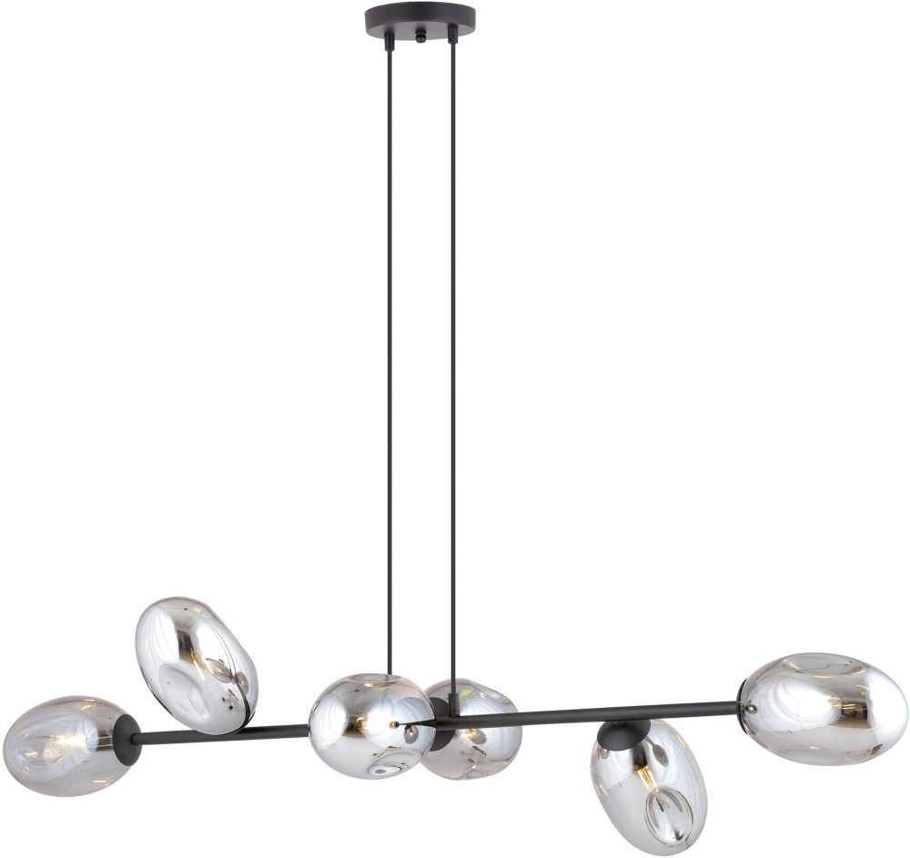 Emibig Pandora lampe suspendue 6x10 W noir-fumé 1263/6