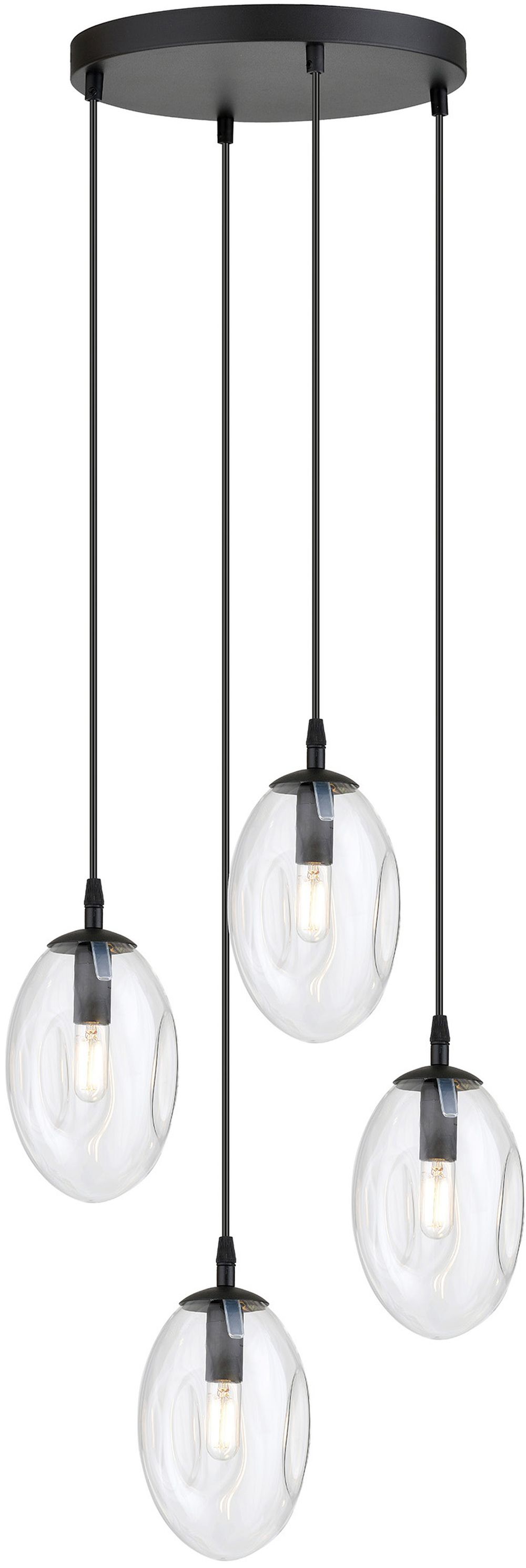 Emibig Astral lampe suspendue 4x10 W noir-transparent 1265/4PREM