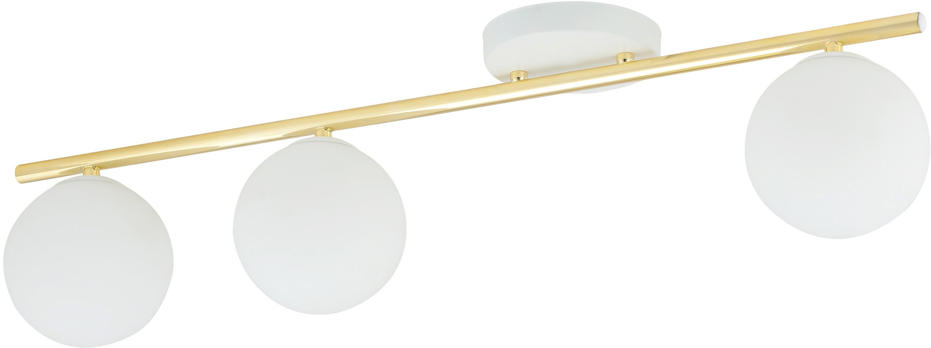 Emibig Monza plafonnier 3x10 W blanc-doré-opale 1253/3