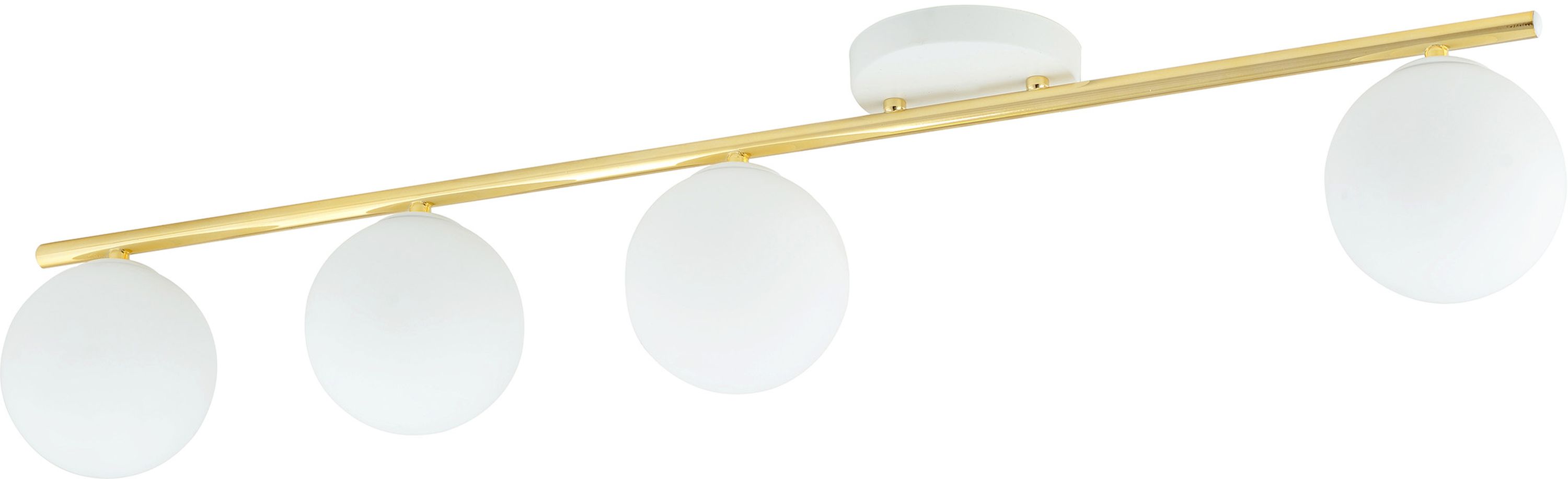 Emibig Monza plafonnier 4x10 W blanc-doré-opale 1253/4