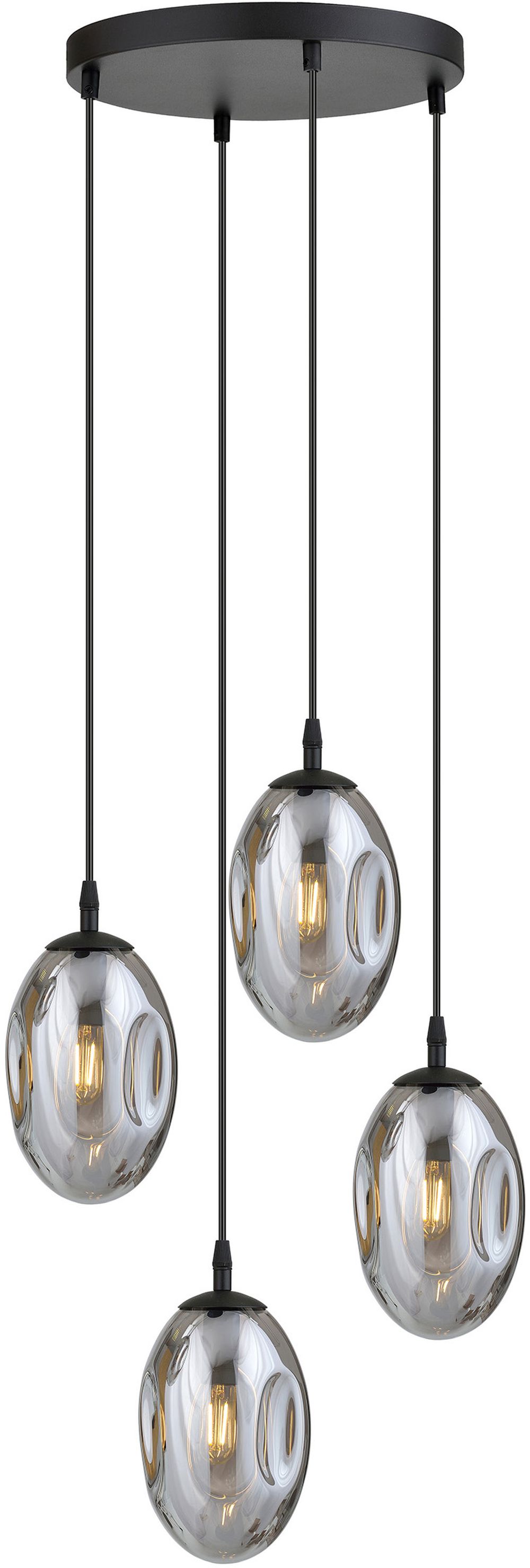Emibig Astral lampe suspendue 4x10 W noir-fumé 1266/4PREM