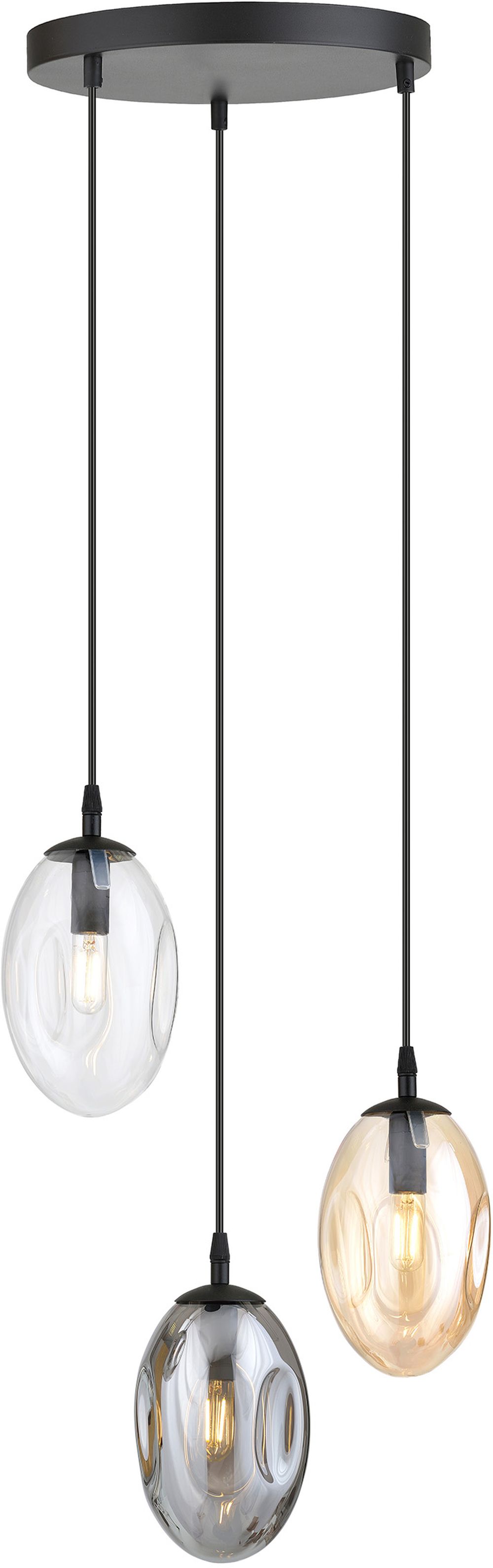 Emibig Astral lampe suspendue 3x10 W noir-fumé 1268/3PREM
