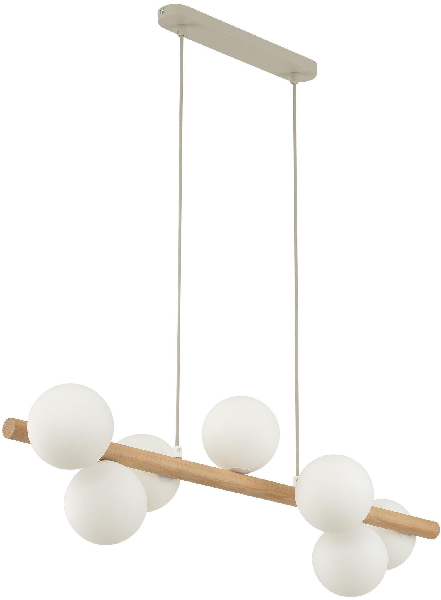 TK Lighting Estera Wood lampe suspendue x6 W blanc-bois 5905