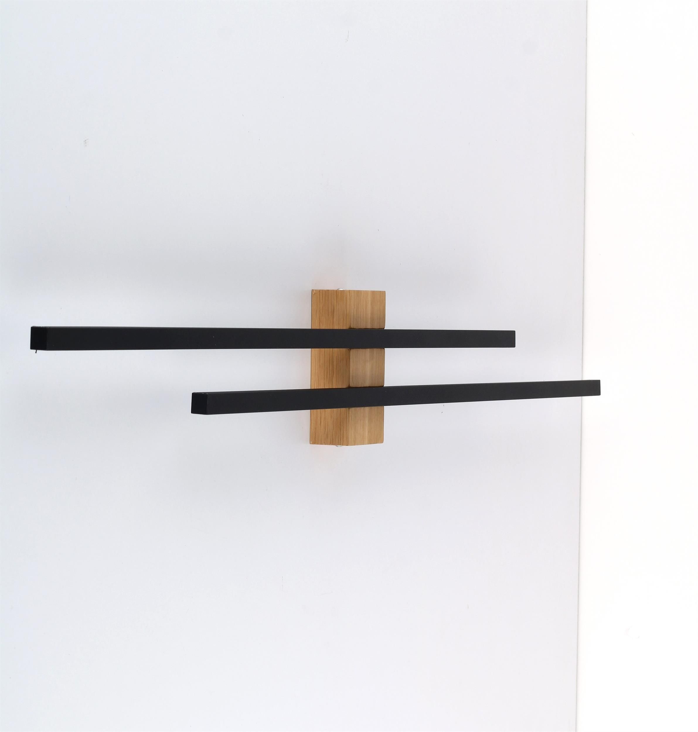 TK Lighting Flash applique murale 2x30 W noir-bois 6628