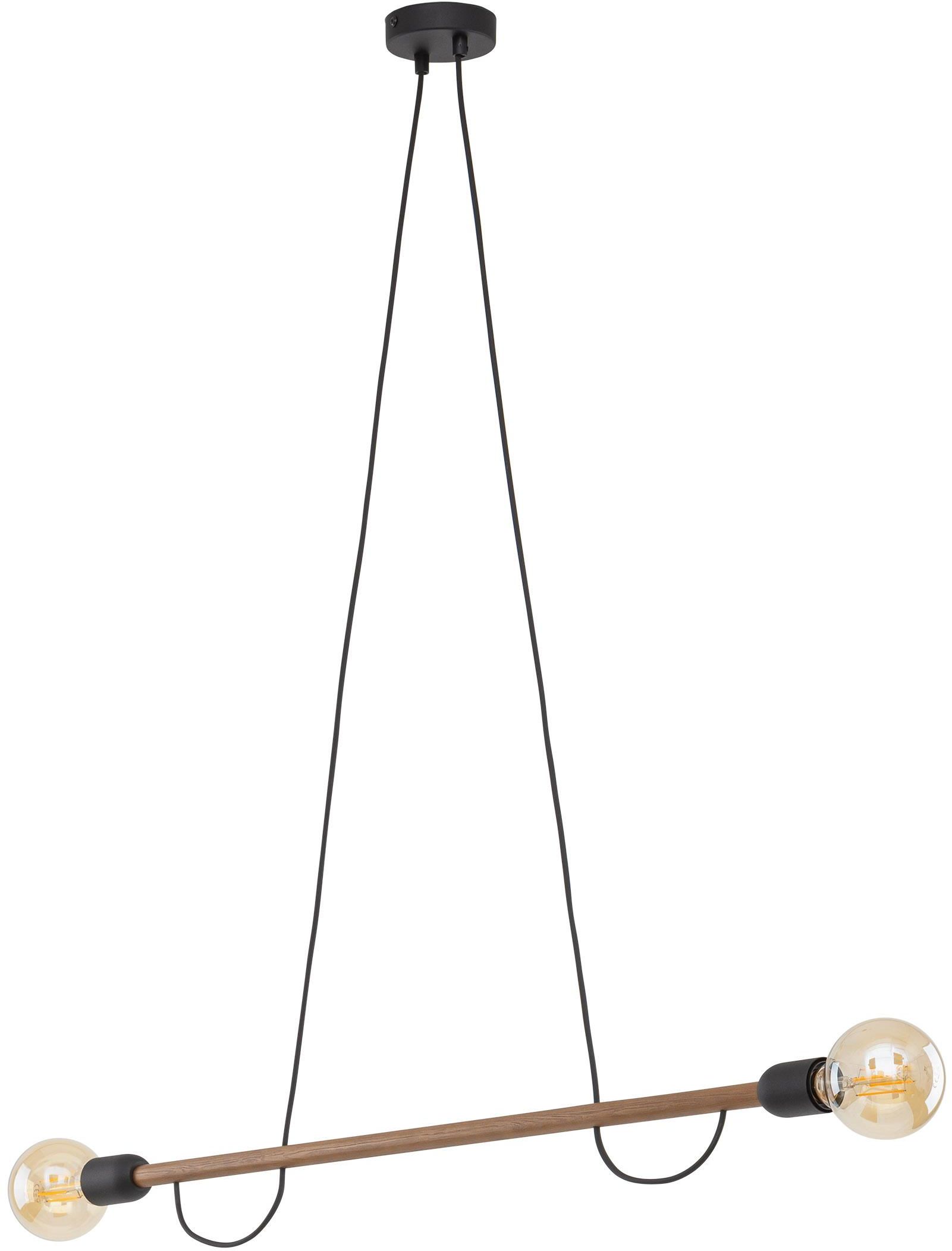 TK Lighting Helix lampe suspendue 2x15 W noir-bois 4948