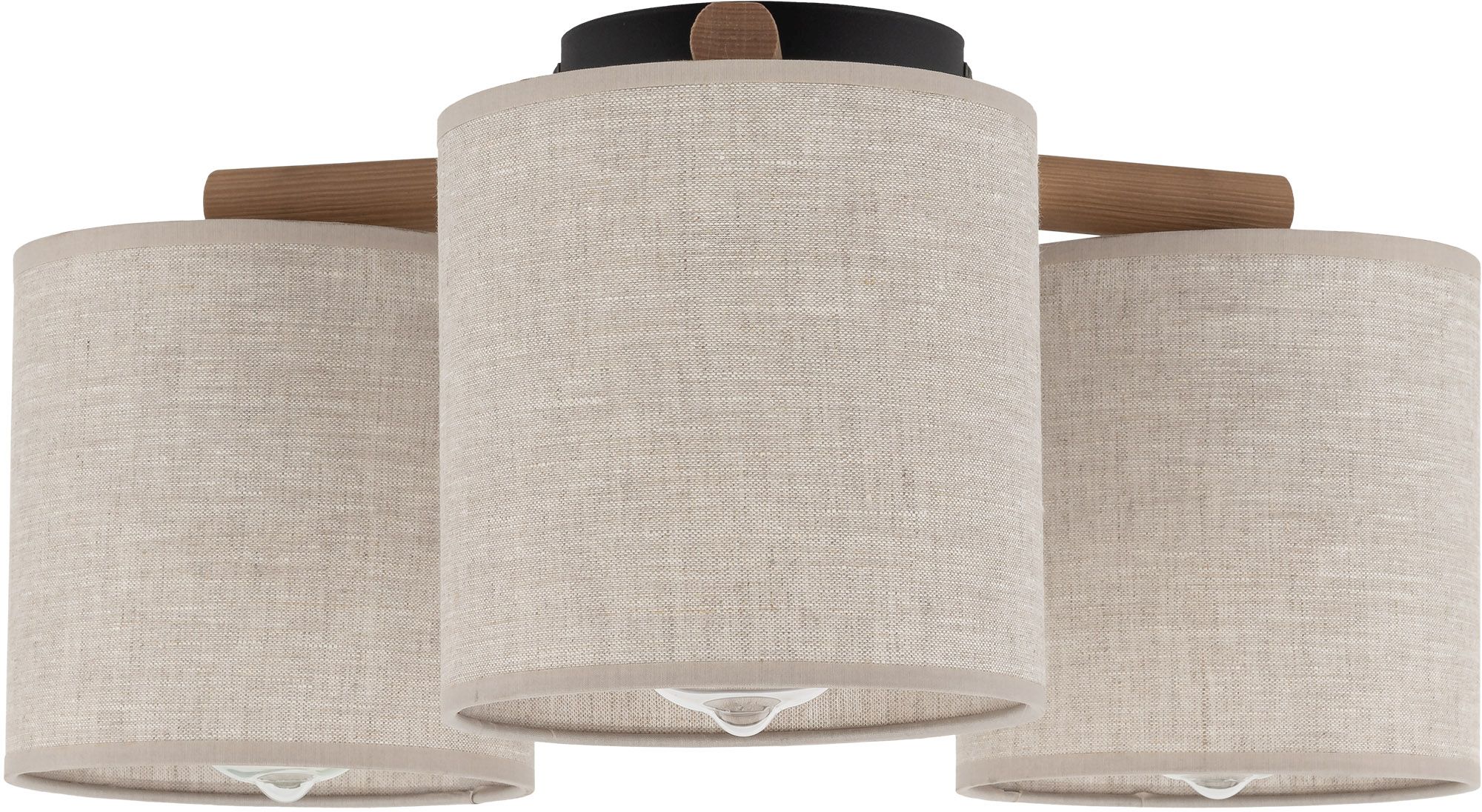 TK Lighting Deva Nature plafonnier 3x15 W noir-gris-bois 6865