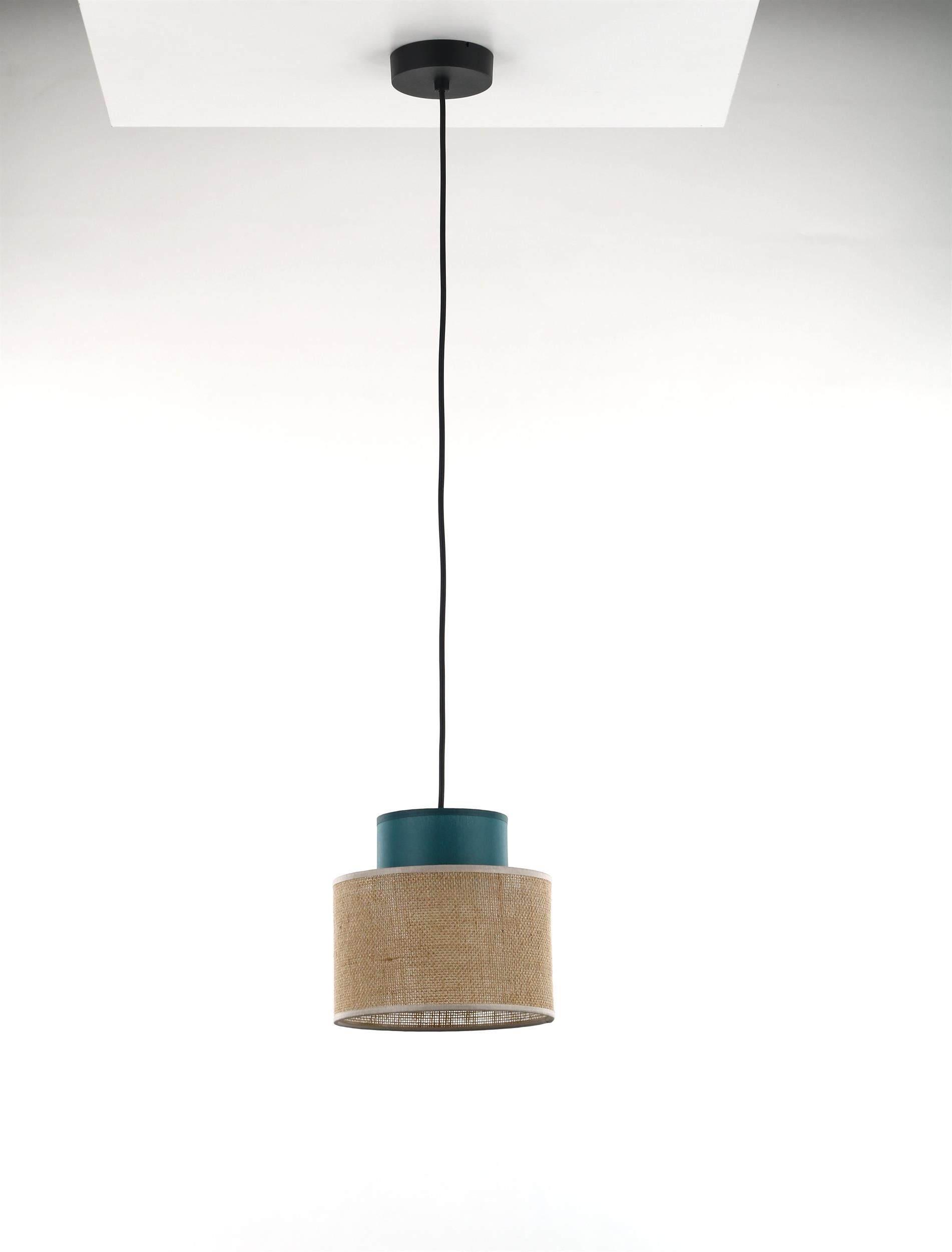 TK Lighting Duo lampe suspendue 1x15 W noir-vert 3257