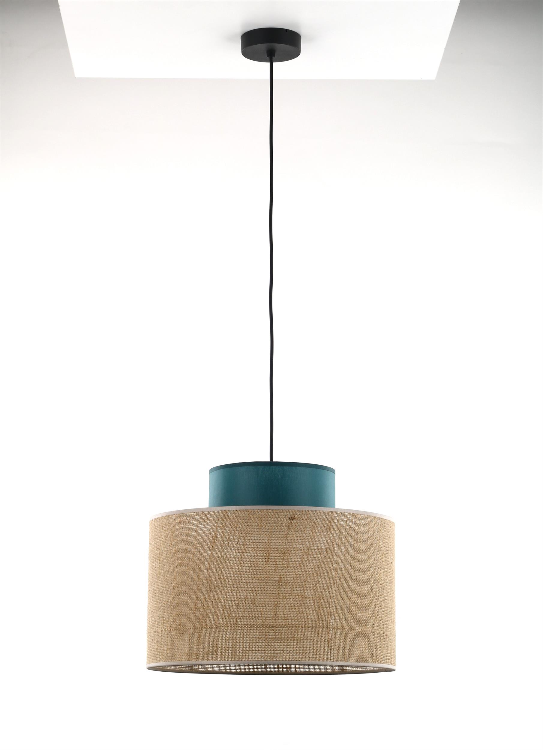 TK Lighting Duo lampe suspendue 1x15 W noir-vert 3256