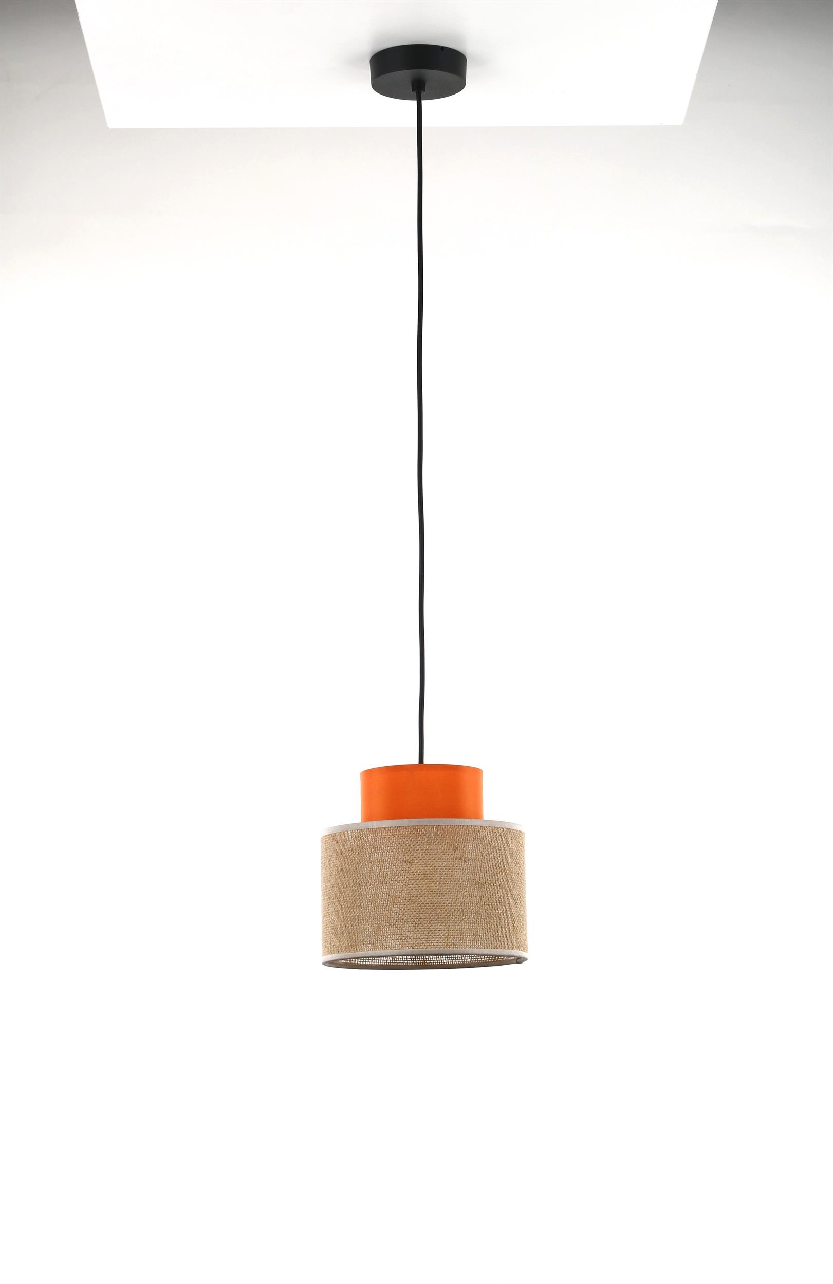 TK Lighting Duo lampe suspendue 1x15 W noir-orange 3255