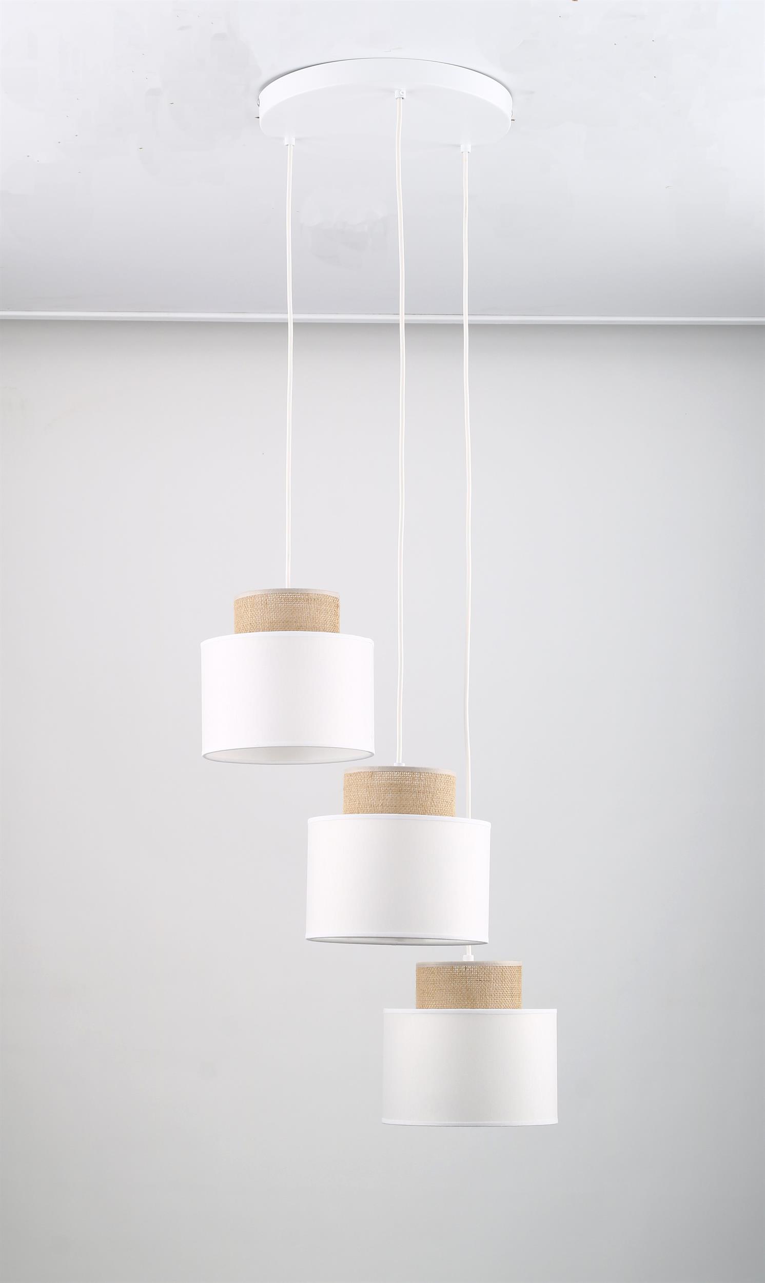 TK Lighting Duo lampe suspendue 3x15 W blanc 2594