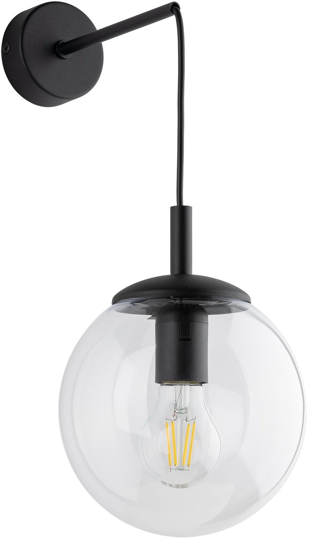 TK Lighting Esme applique murale 1x15 W noir-transparent 5387