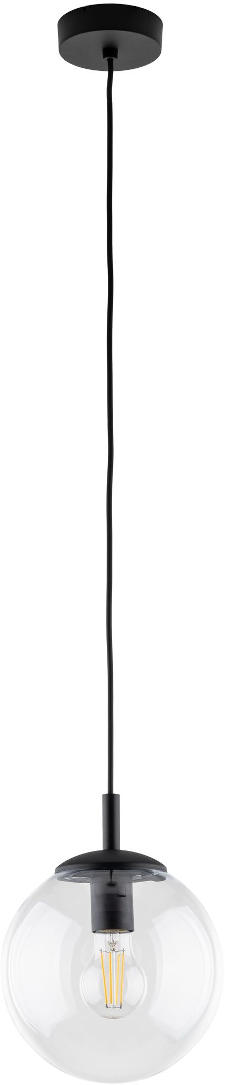 TK Lighting Esme lampe suspendue 1x15 W noir-transparent 3267
