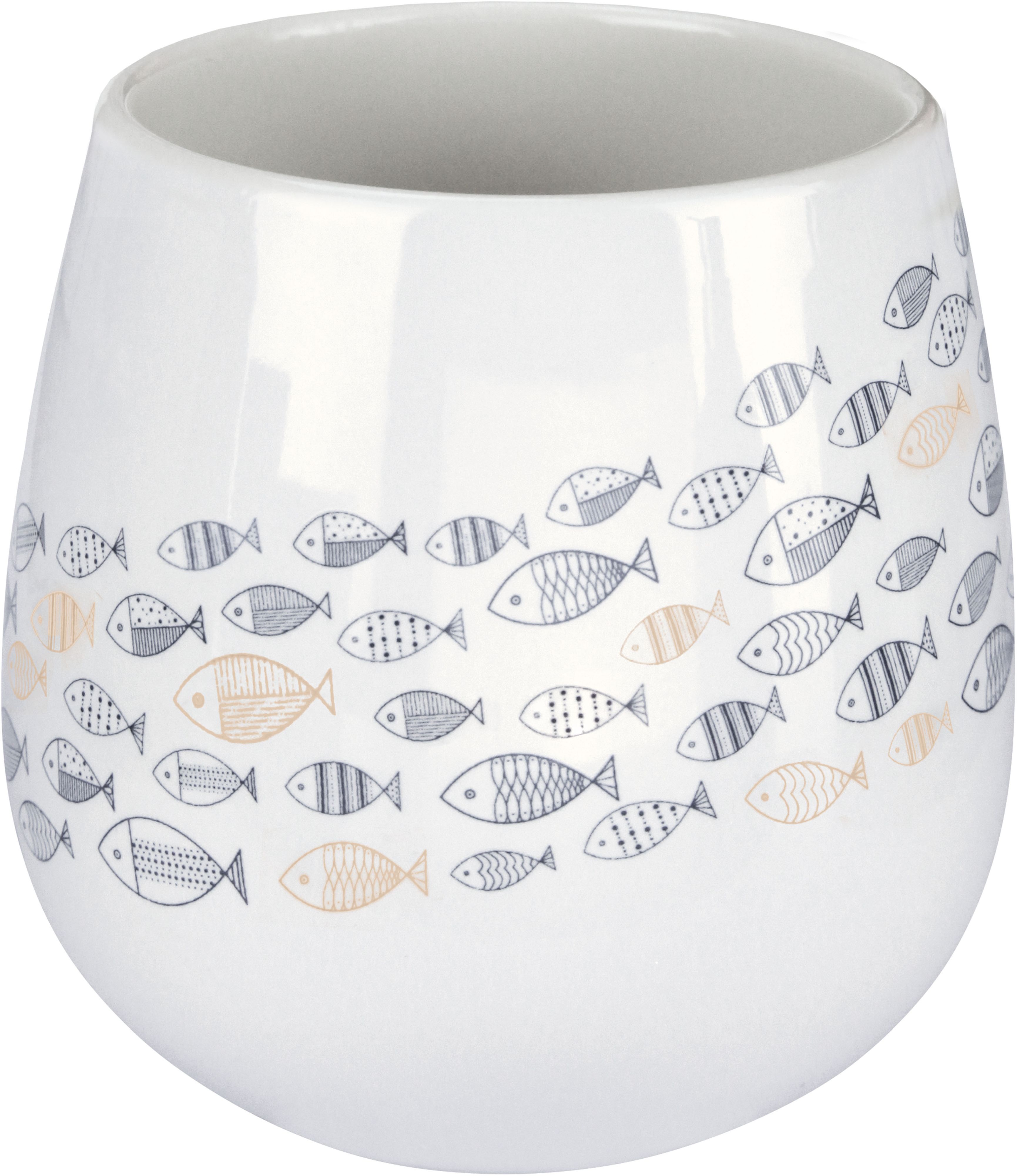 Kleine Wolke Sardinas gobelet pour brosses à dents blanc-bleu-beige 8674783852