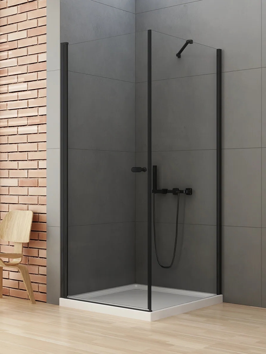 New Trendy New Soleo Black cabine de douche 120x100 cm rectangulaire noir mat/verre transparent D-0232A/D-0149B
