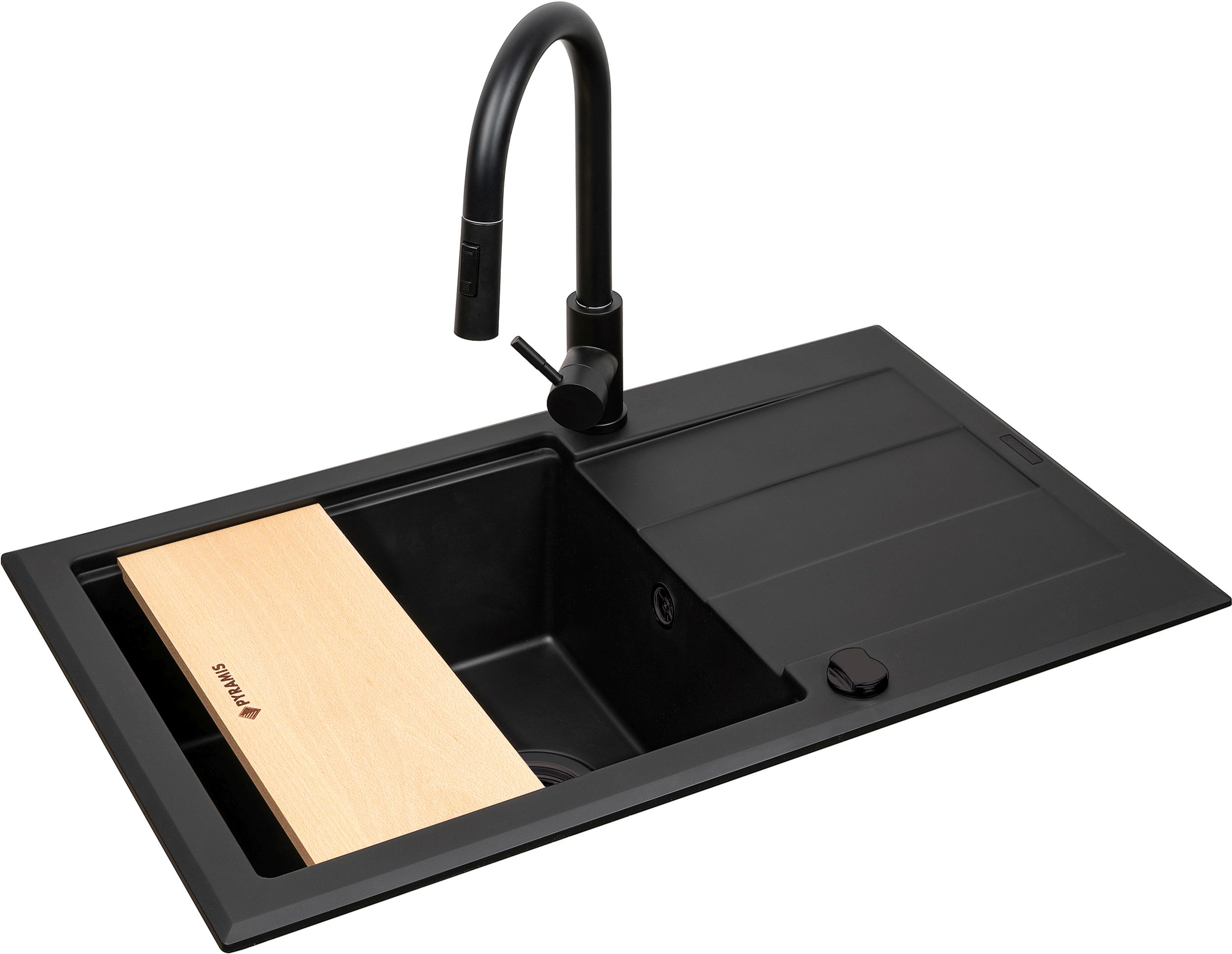Pyramis Sparta Plus évier avec mitigeur noir/noire 070175802BE