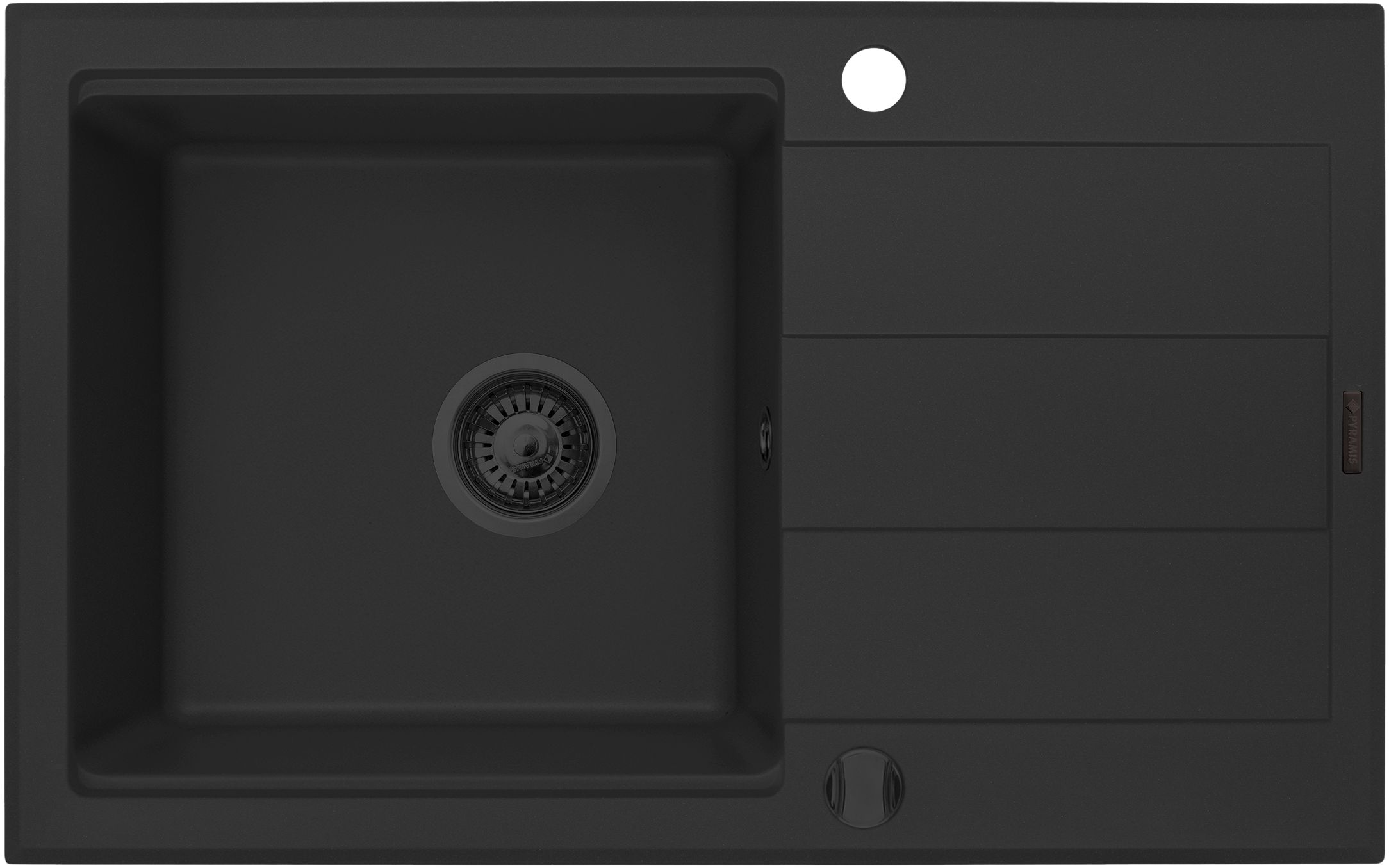Pyramis Sparta Plus évier en granit 78x48 cm noir 070175802