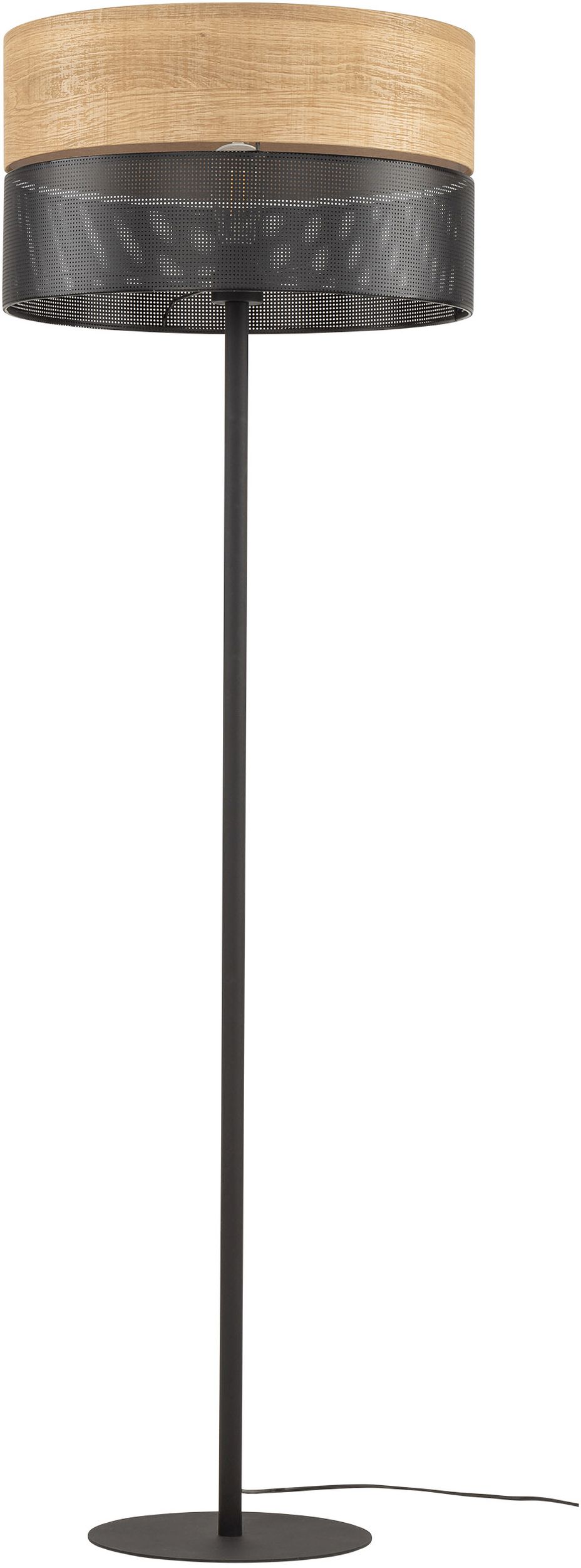 TK Lighting Nicol lampadaire 1x15 W noir-bois 5123