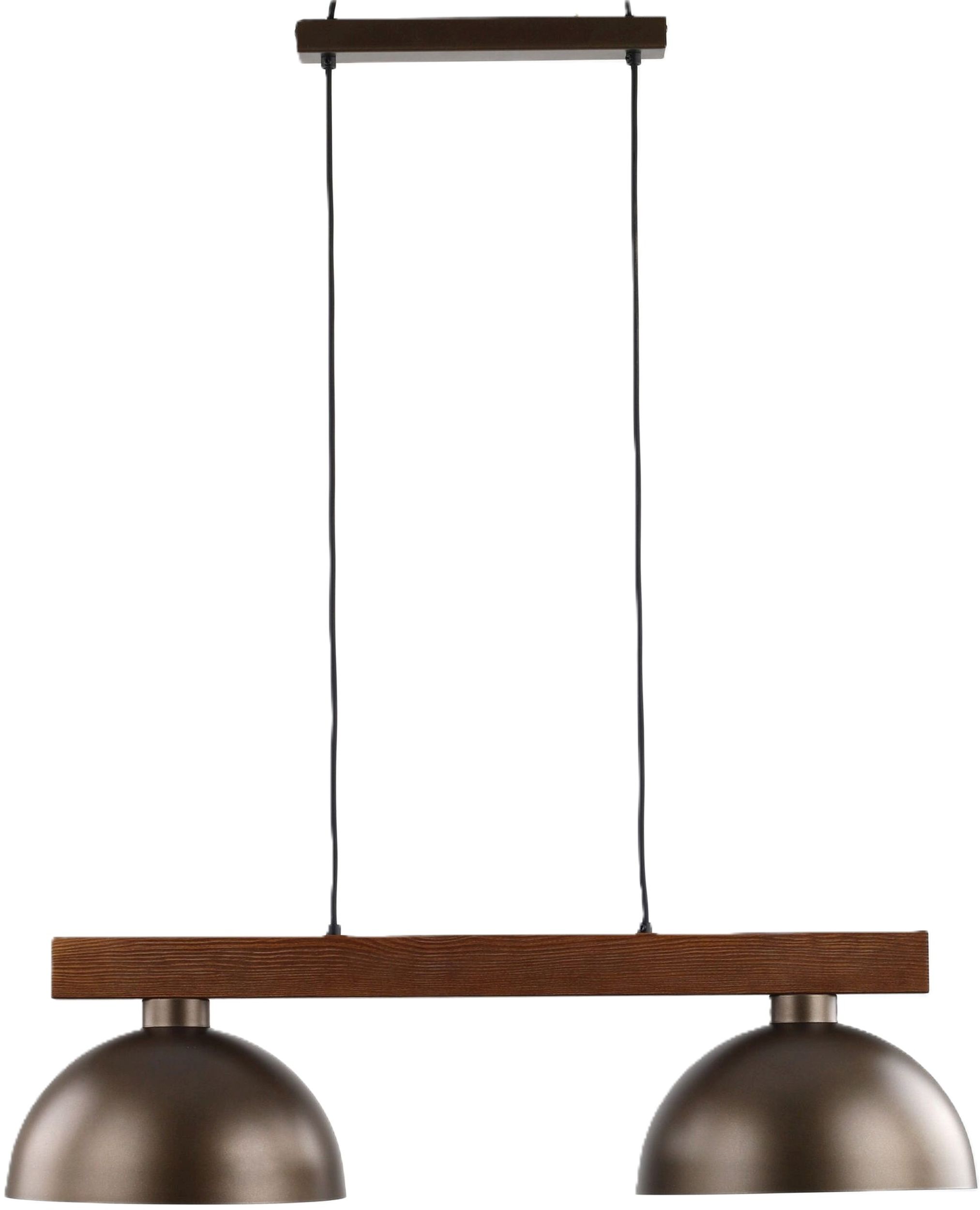 TK Lighting Oslo lampe suspendue 2x15 W marron 4507