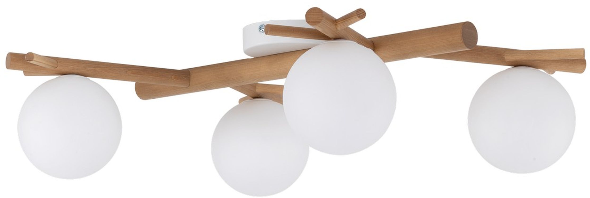 TK Lighting Sheron plafonnier 4x6 W blanc-bois 5309