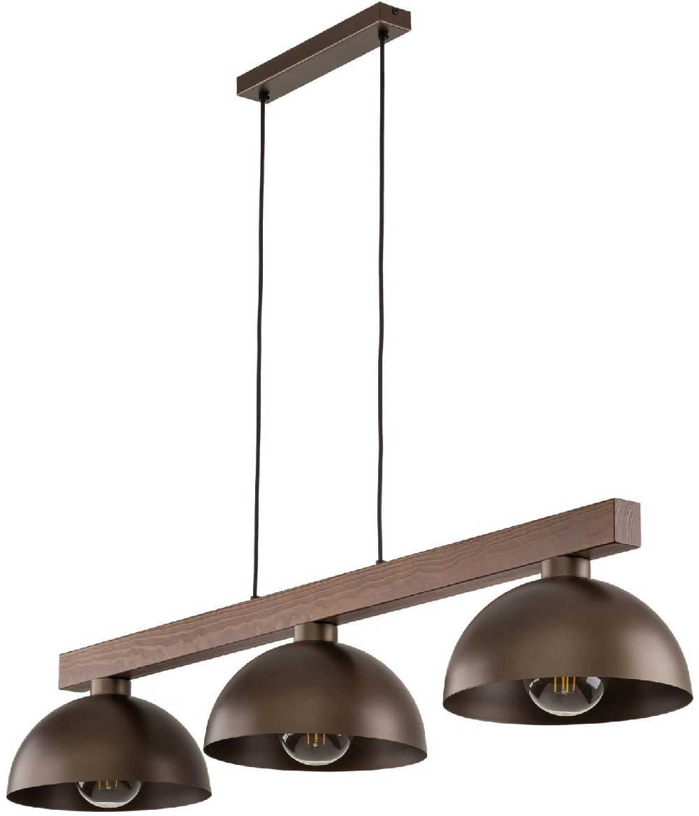 TK Lighting Oslo lampe suspendue 3x15 W bois-marron 6299