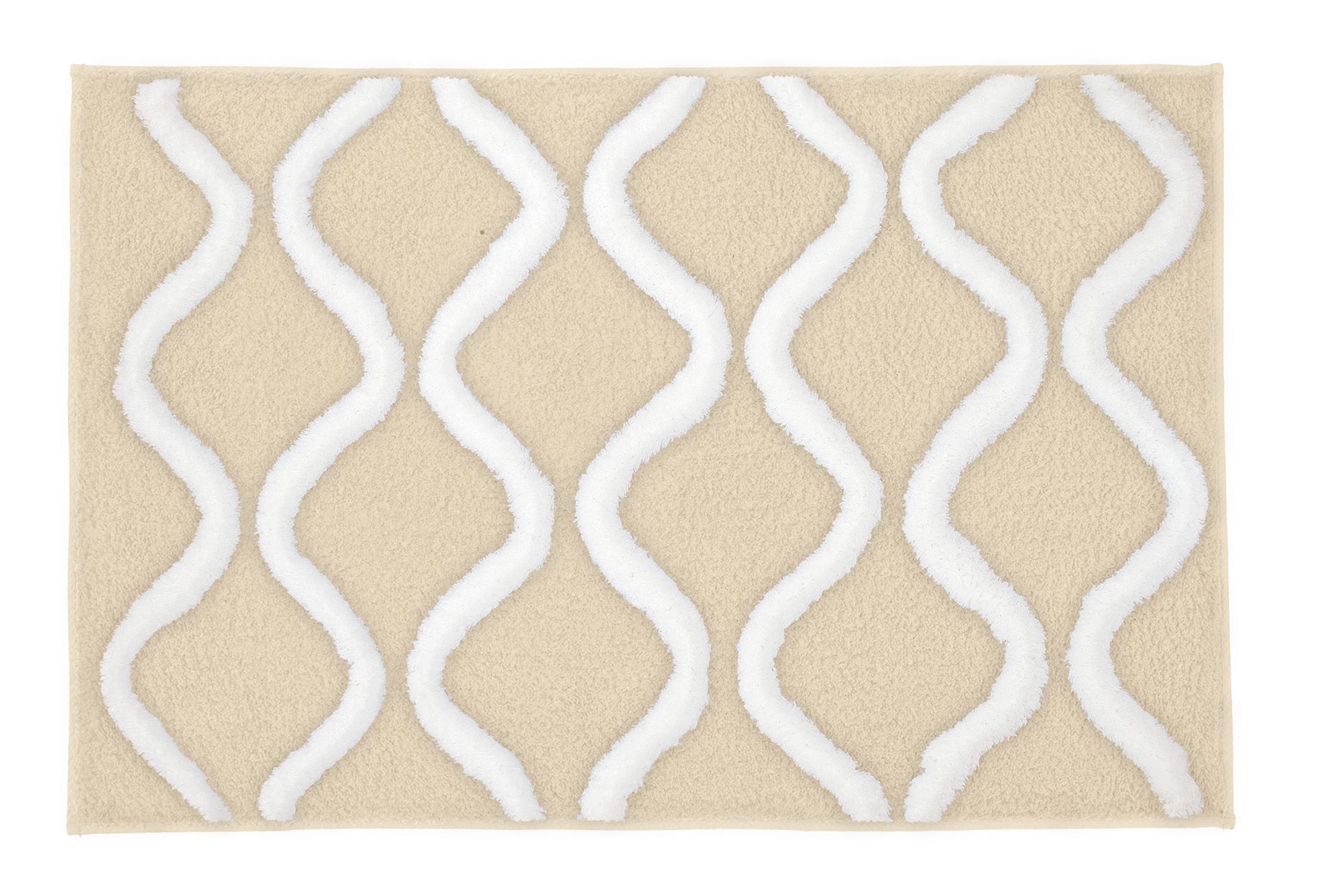 Kleine Wolke Piana tapis de bain 65x55 cm rectangulaire blanc-beige 9180226539