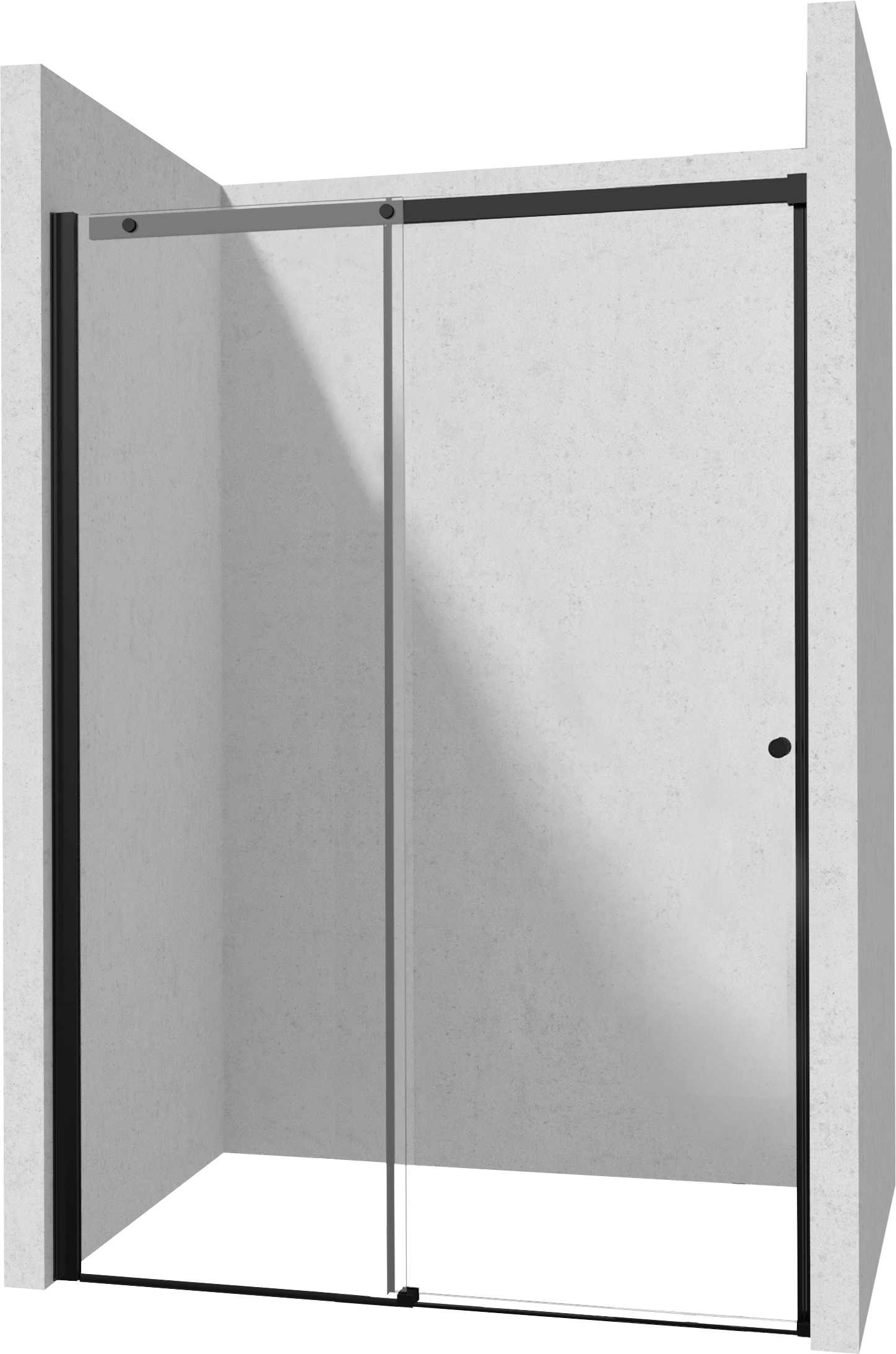 Deante Kerria Plus porte de douche 180 cm coulissant noir mat/verre transparent KTSPN18P