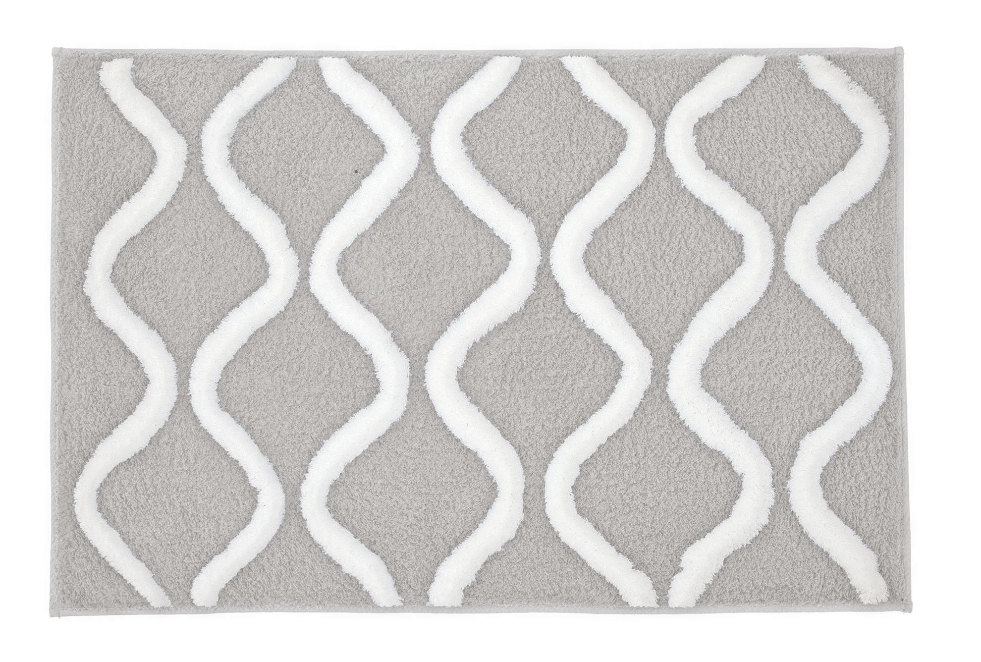 Kleine Wolke Piana tapis de bain 65x55 cm rectangulaire blanc-gris 9180158539