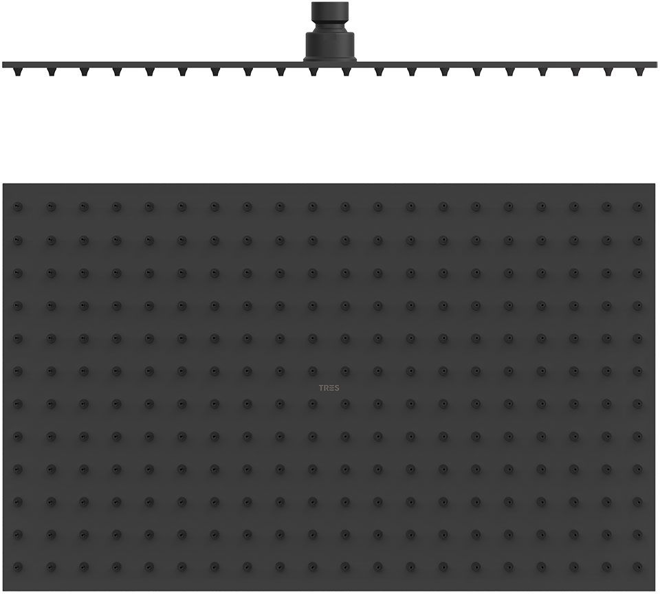 Tres Selection douche à effet de pluie 40x25 cm rectangulaire noir 134315008NM